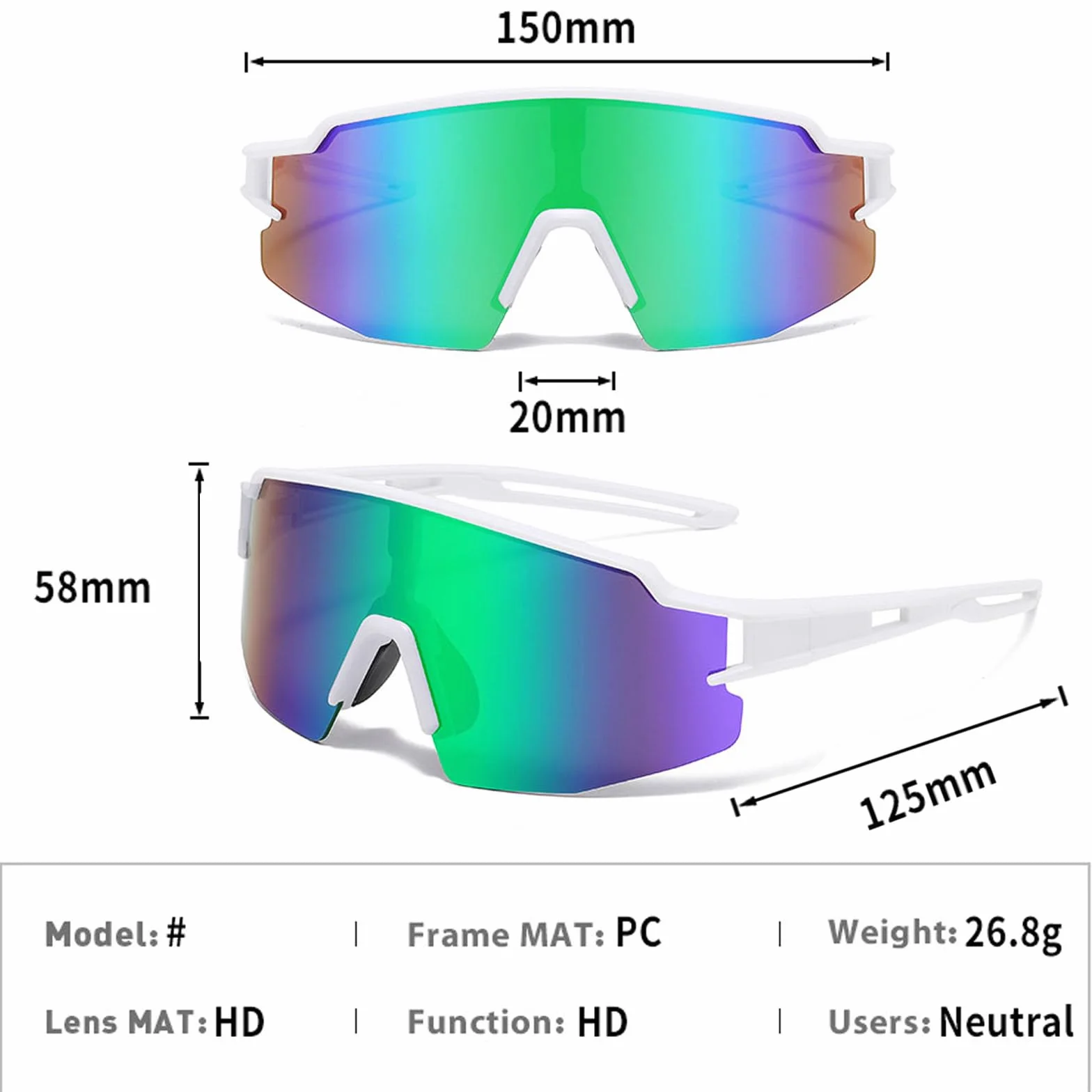 lunettes de vélo pour homme et femme, Anti-UV vélo de route Pour activités de plein air Comme le cyclisme, la course l'escalade la conduite la pêche