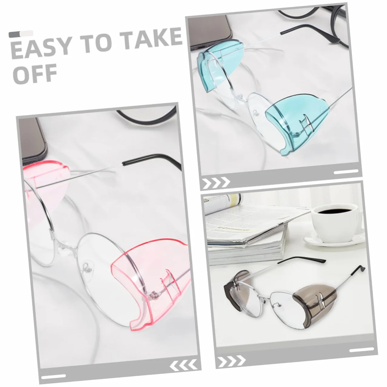 Vaguelly Lot de 4 Protections Latérales pour Lunettes, Inserts TPU Anti-Rayures