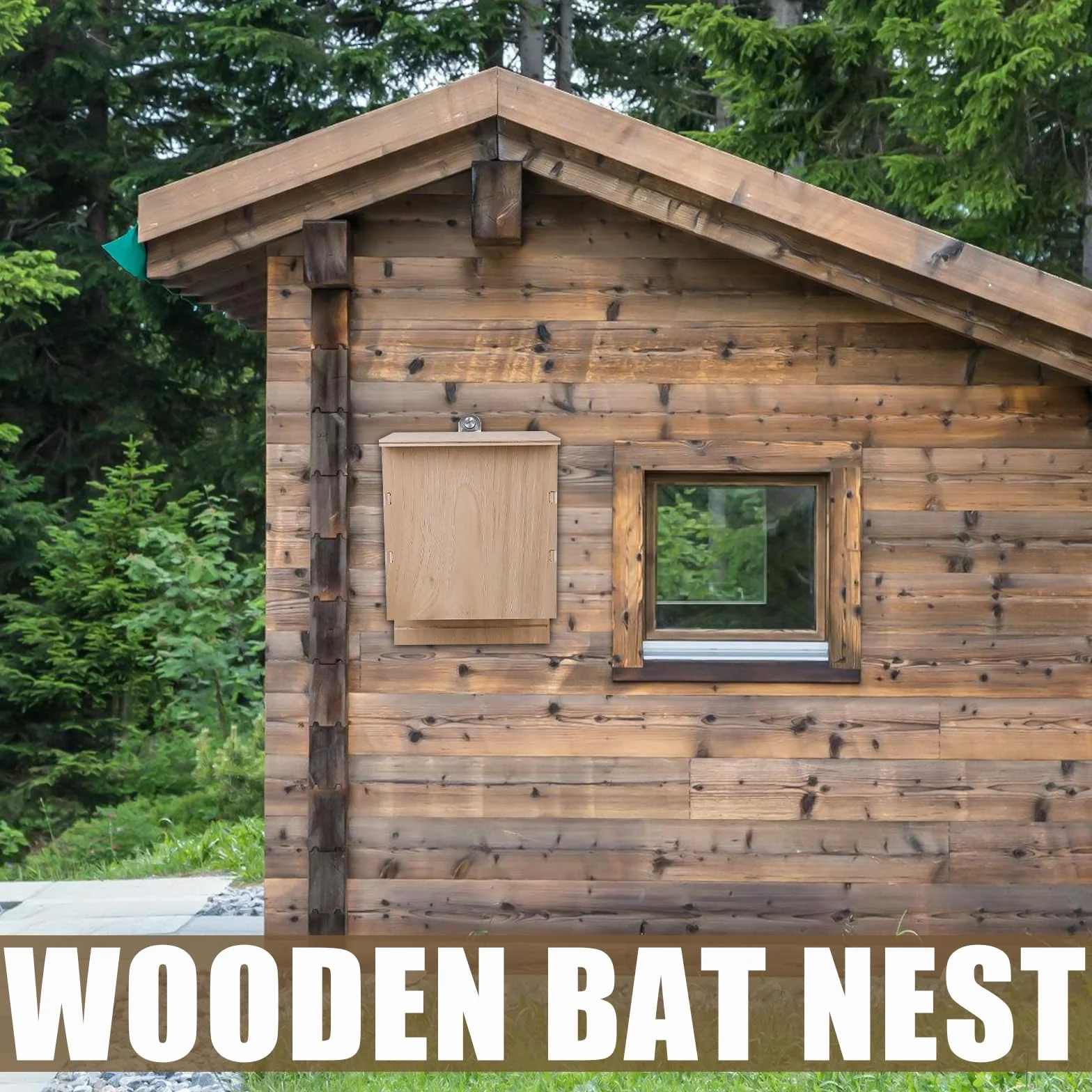Nichoir pour chauve-souris en bois 24 x 8,3 x 9,9 cm résistant aux intempéries kit de construction hôtel à chauve-souris