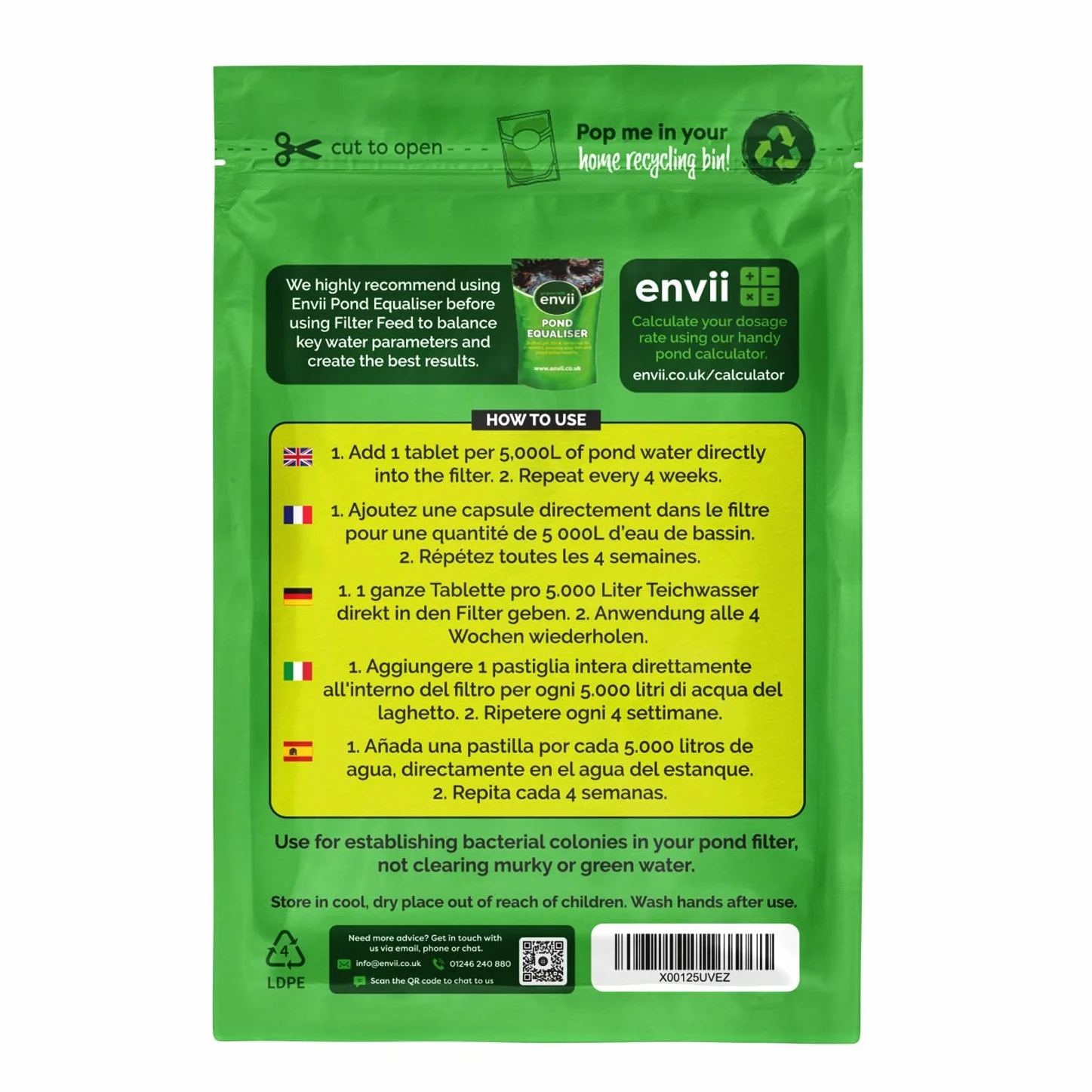 Envii Filter Feed Bactéries pour Filtres Bassin 20 000 litres