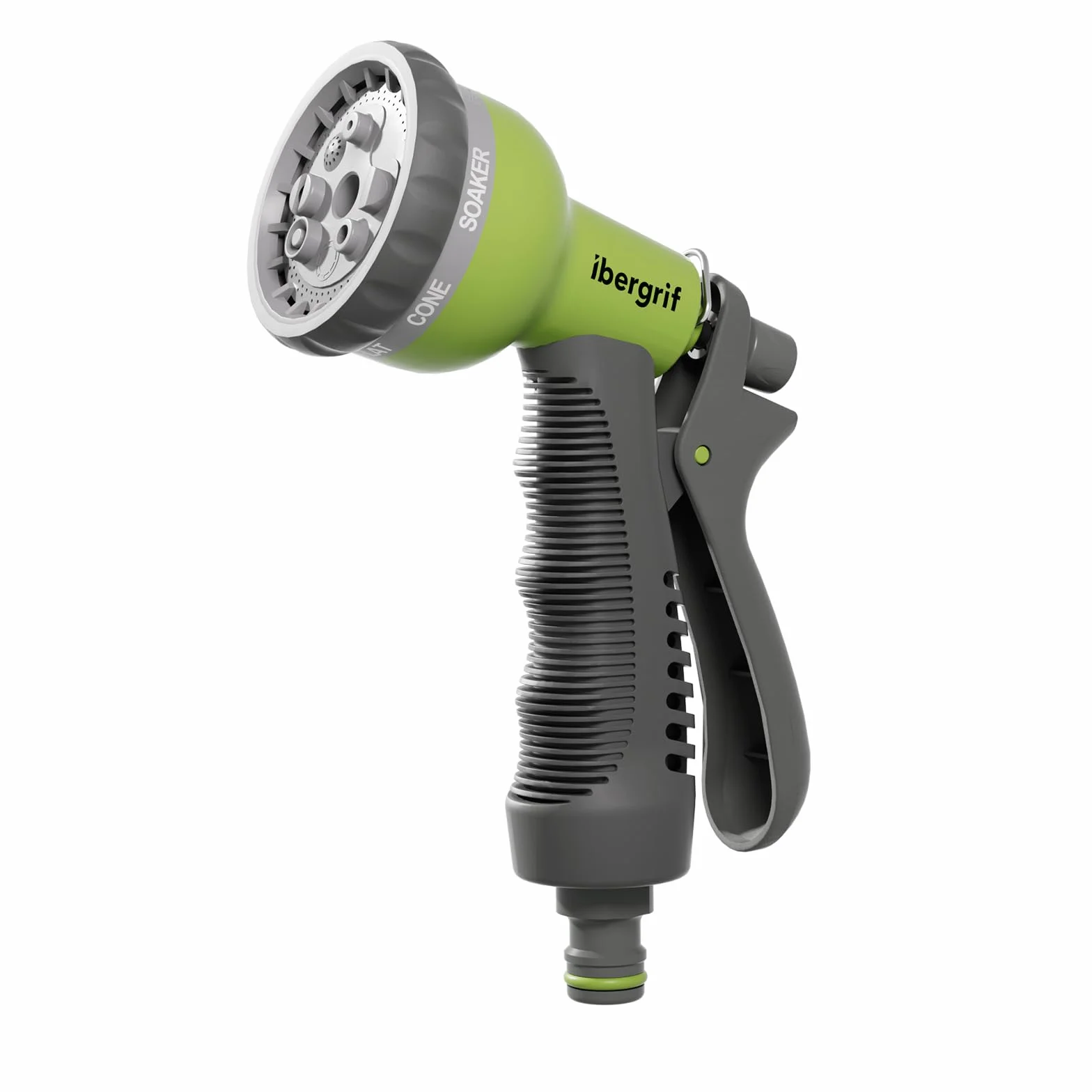 Ibergrif M22210 Pistolet d'arrosage 8 Fonctions, Noir/Vert