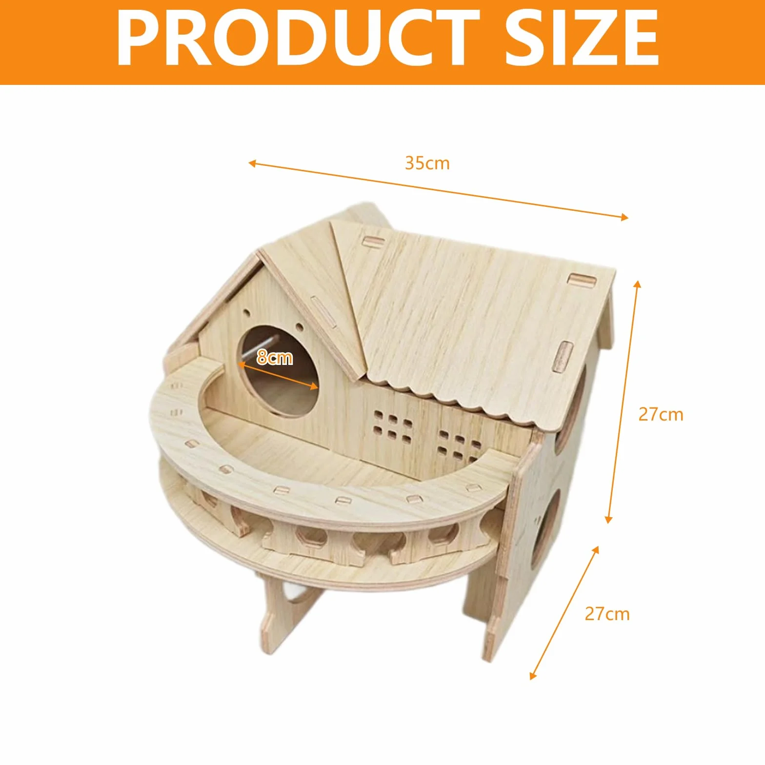 Maison pour Hérisson en Bois 35 x 27 x 27 cm avec Terrasse