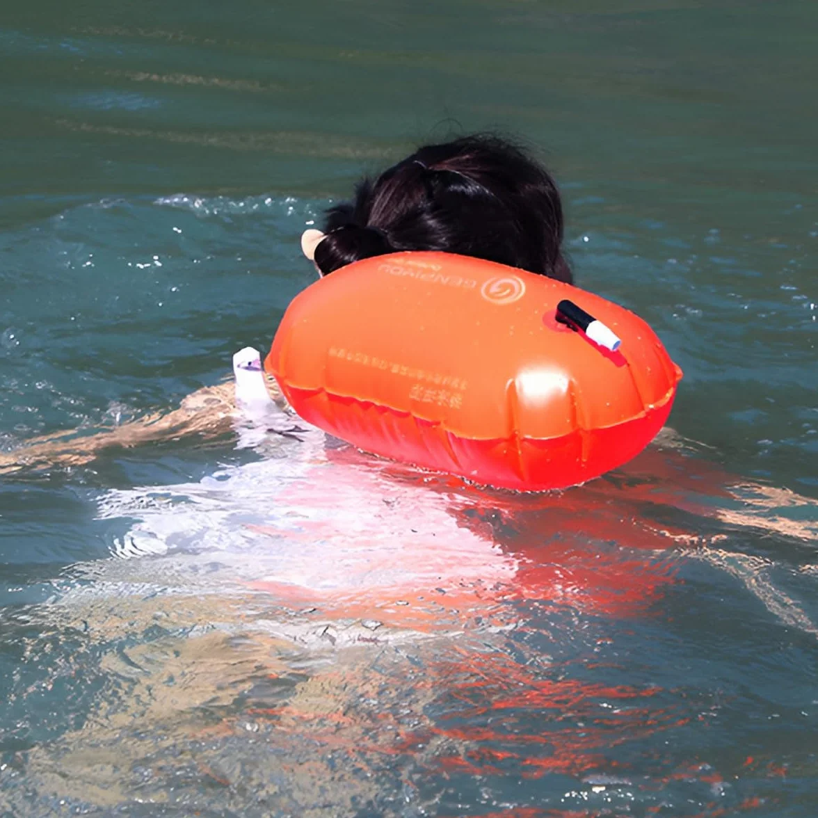 Bouée de Natation Gonflable pour Sports en Eau Libre, Entraînement Très Visible