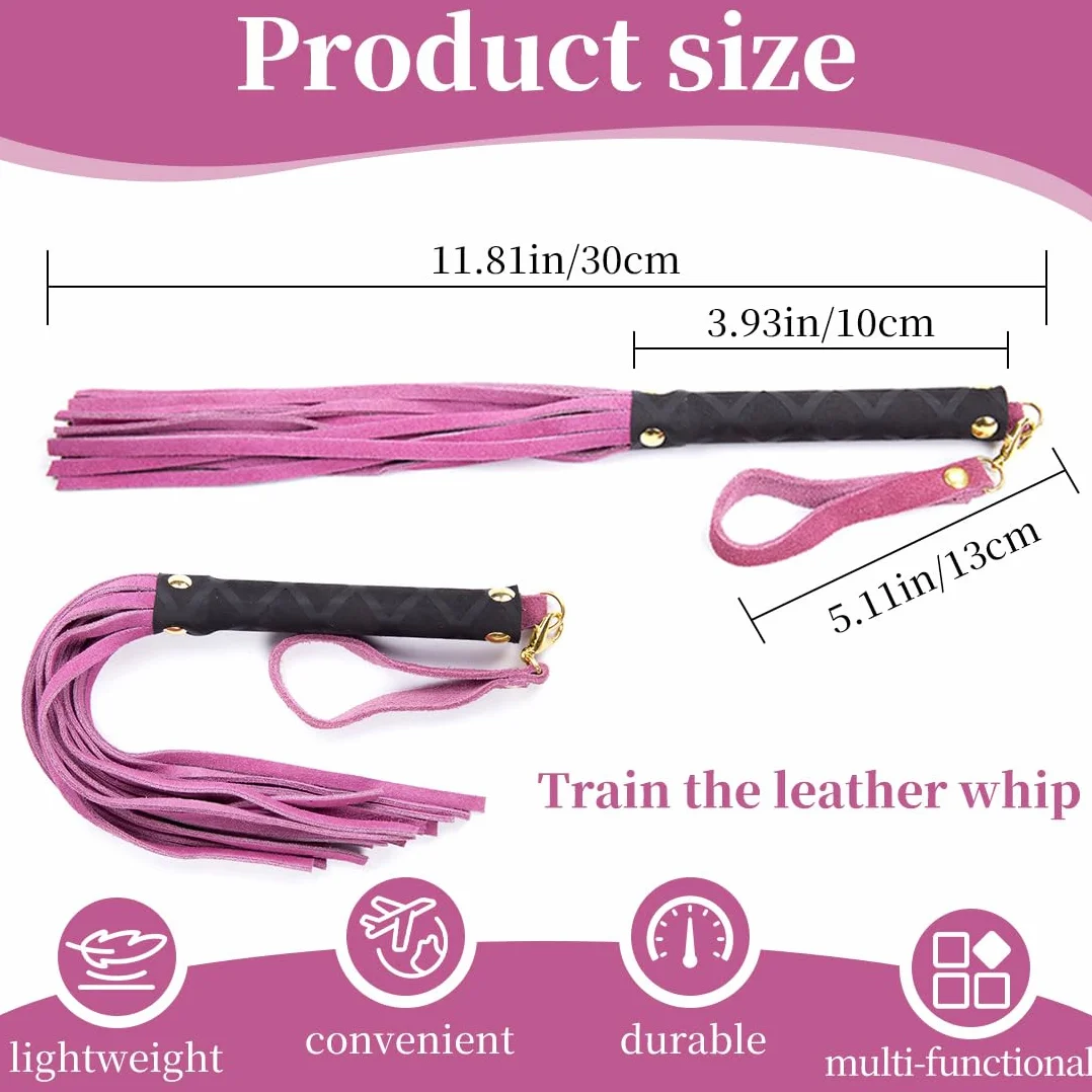 Fouet en Cuir Frangé, Fouet Sexy érotique, Cravache d'équitation, Cravache Basique pour Débutants, pour Sports D'équitation en Plein Air, Entraînement Quotidien