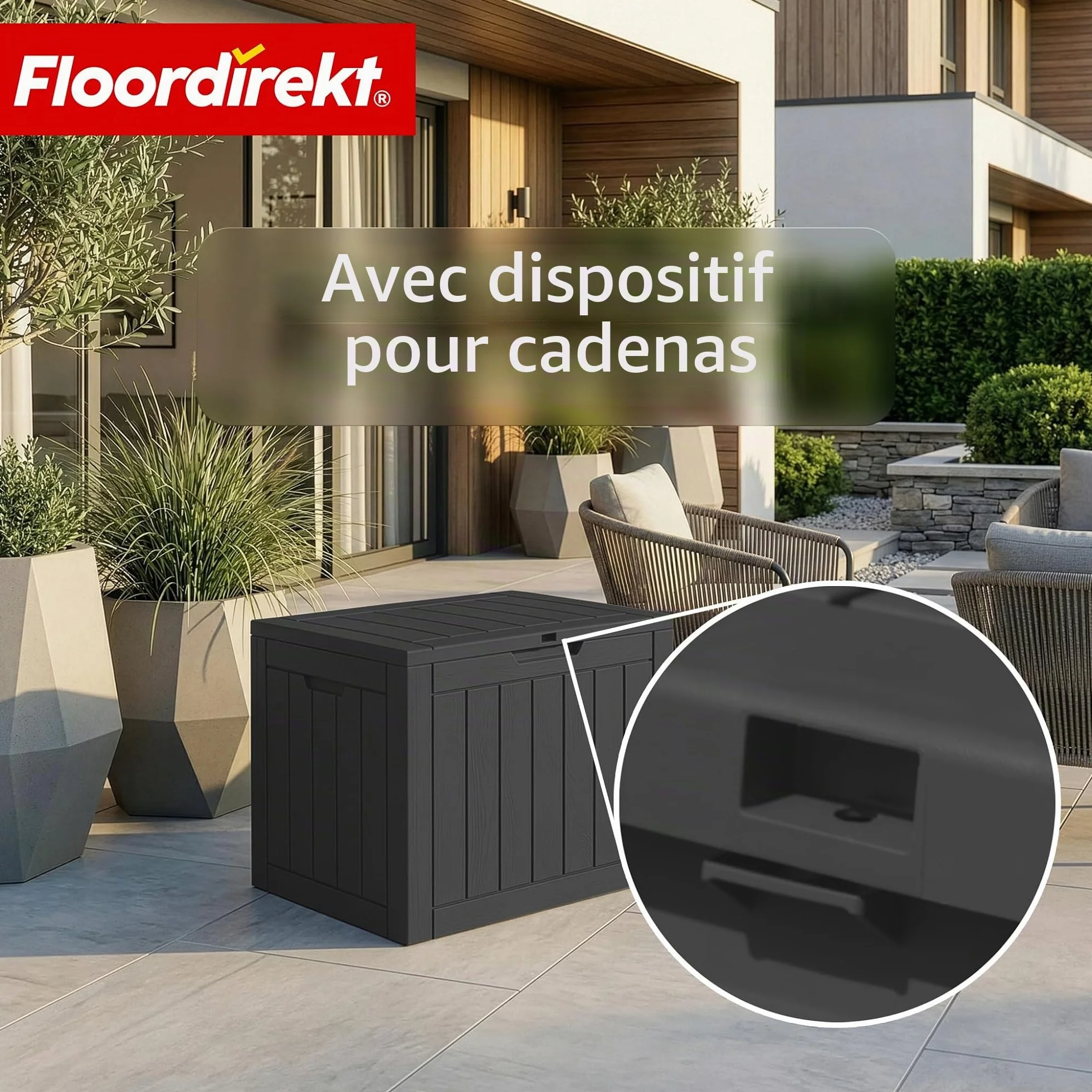 Boîte de rangement résistante aux intempéries 118 l Anthracite 56 x 43 x 53 cm pour terrasse et balcon