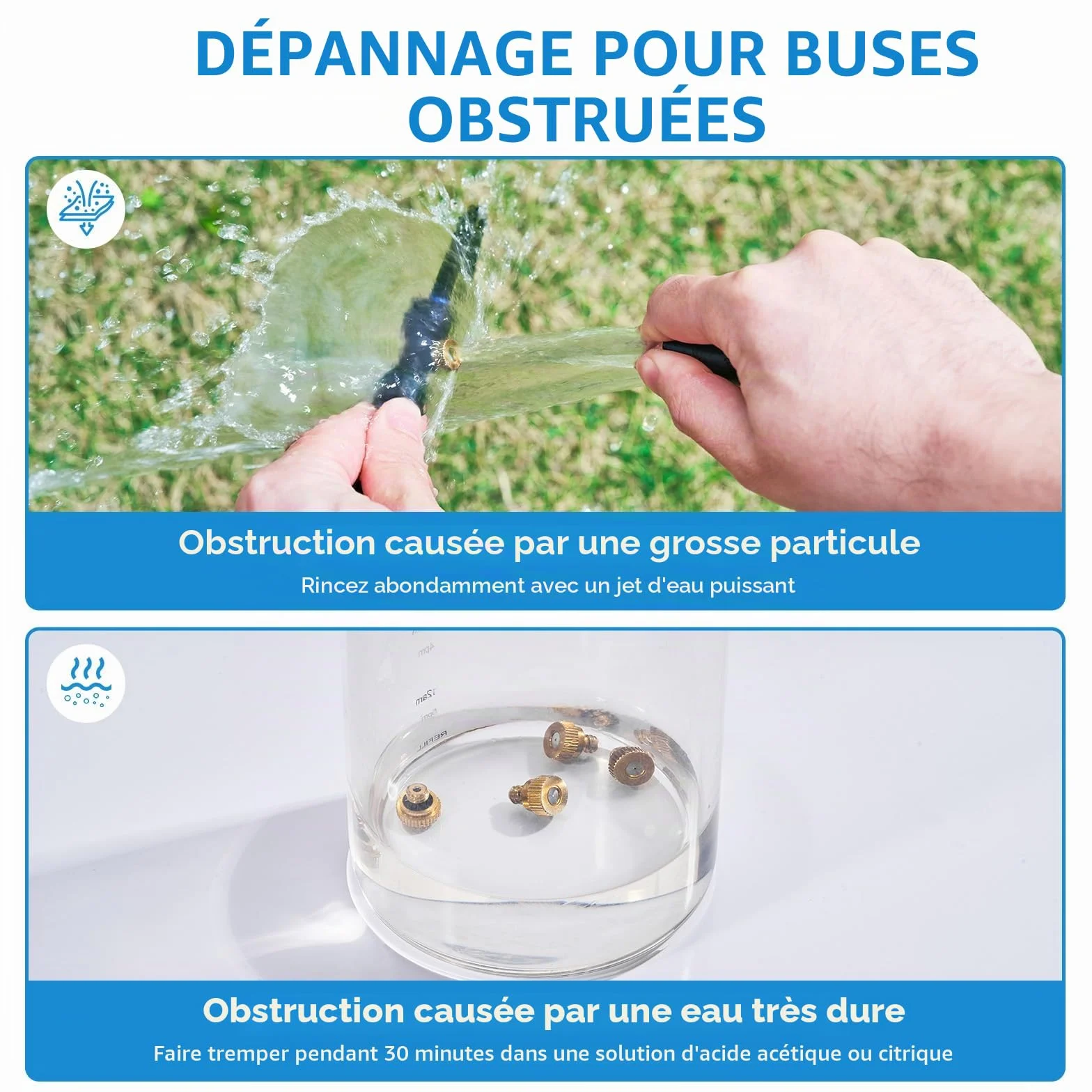 Brumisateur Terrasse 8M Exterieur Pré-assemblé avec 7 Buse Adaptateur Laiton Système Refroidissement Patio Jardin