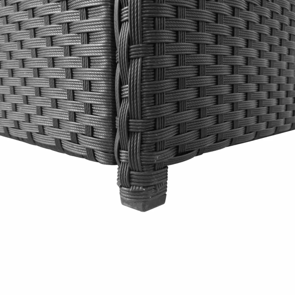 vidaXL Caisse de Stockage Jardin Poly Rotin Noir Banc Rangement
