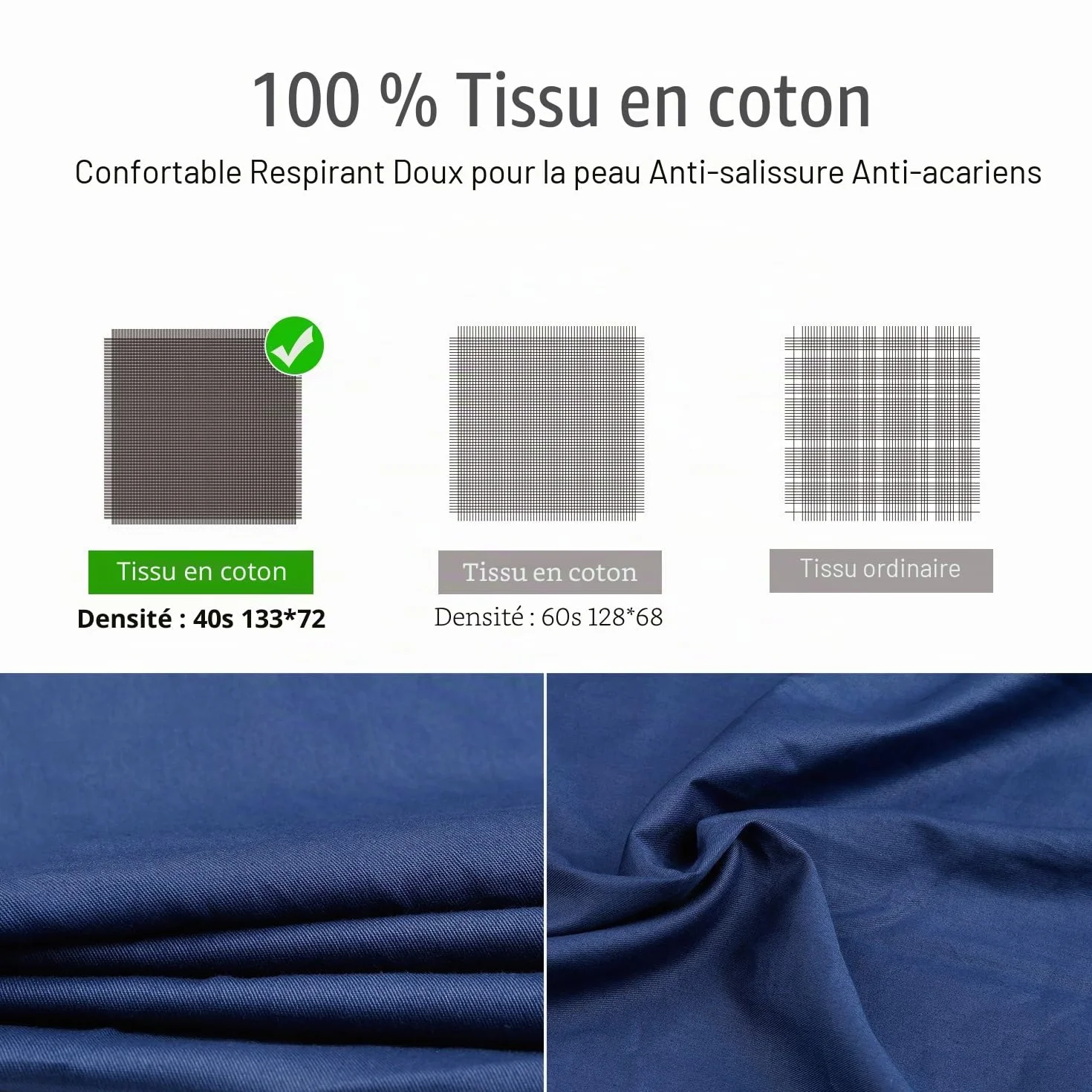 MYCARBON Drap de Sac de Couchage 100% Coton 95x220cm Sac à Viande de Couchage Ultra Léger et Doux avec Fermeture Éclair, Antibactérien, Draps de Voyage 190x220cm pour Camping, Randonnée, Hôtel