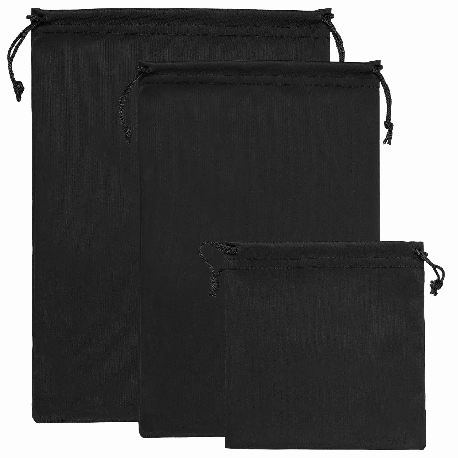 PATIKIL Ski Masque Sac 3 Paquet Microfibre Pochette Protection Rangement Étui Housse Noir 5,9" x 5,9" 10,6" x 7,1" 11,8" x 9,1"