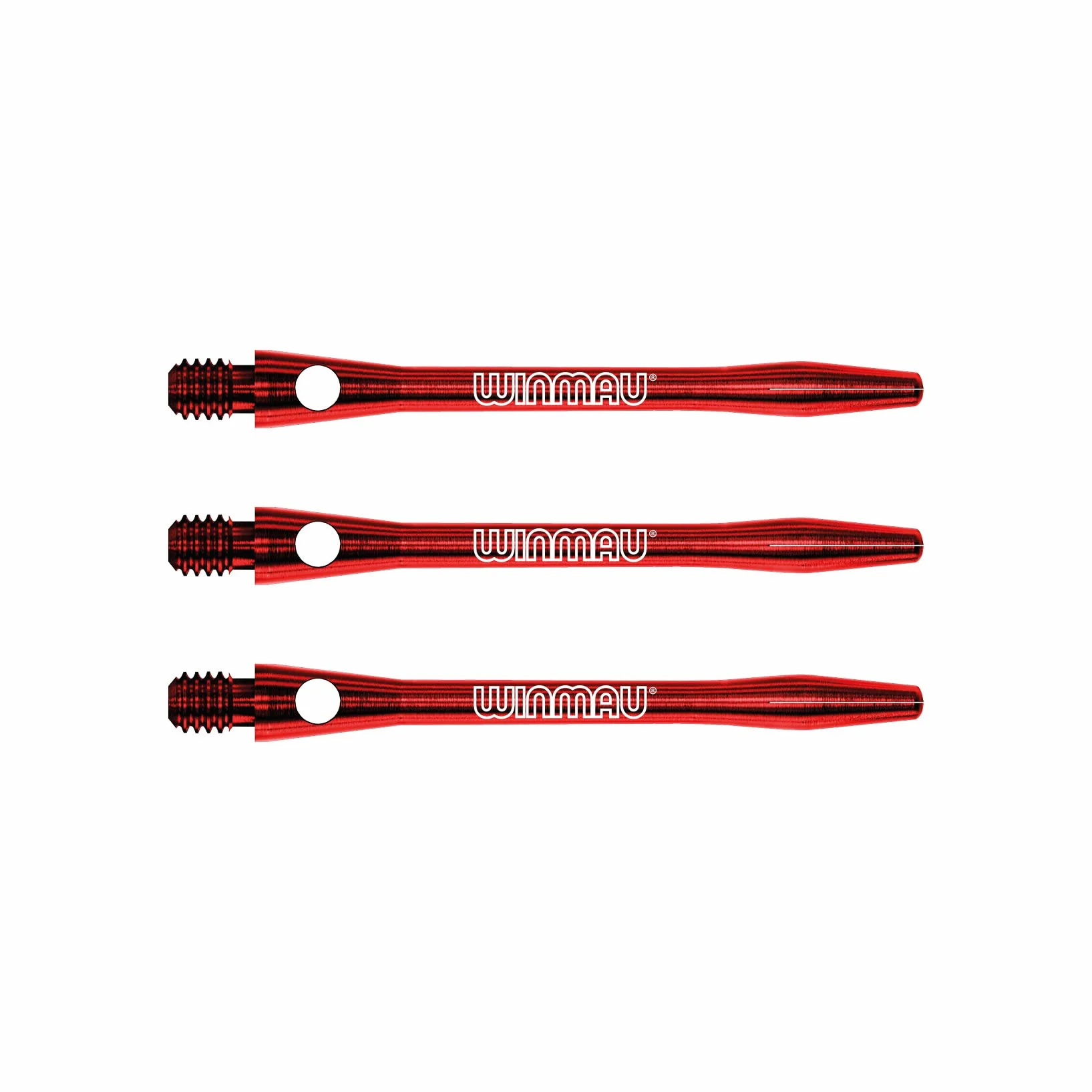 WINMAU Tiges de fléchettes en aluminium gravées au laser Rouge Moyennes Lot de 3