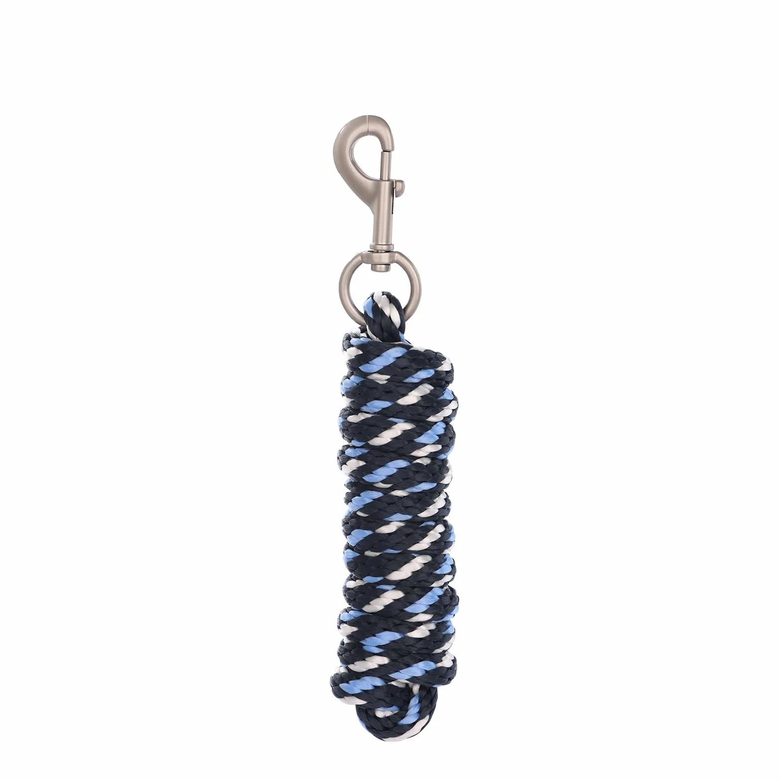 Longe pour cheval - Longe de fixation dans différents designs élégants - Laisse de fixation pour poney, âne, chèvre - Longue maille avec mousquetons (blanc marine, mousqueton)