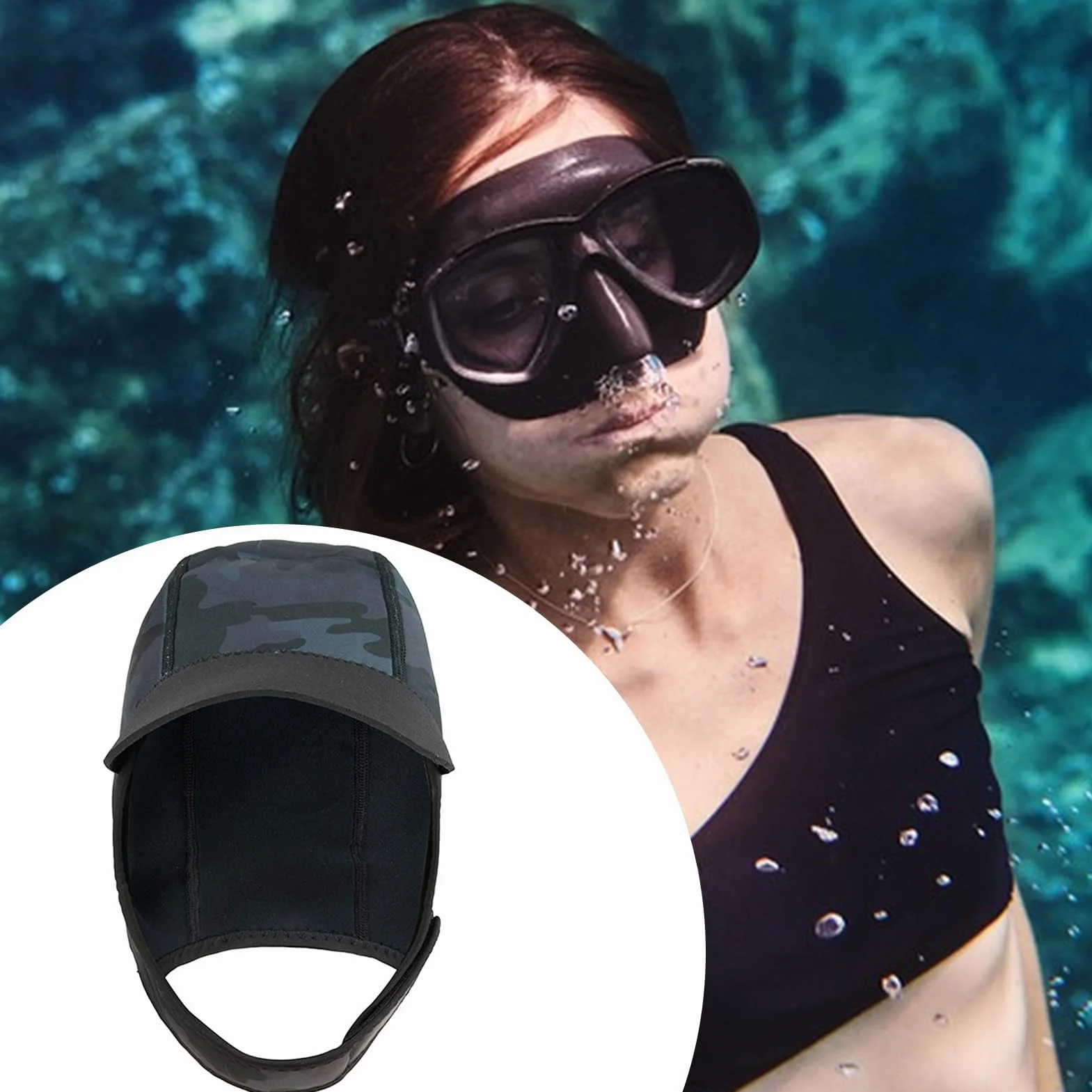 Capuchon de plongée 2 mm | Chapeau de surf en néoprène léger et isolant, accessoire anti-connecté et anti-UV pour sports nautiques, tête et oreilles de protection, idéal pour le surf, paddle, apn