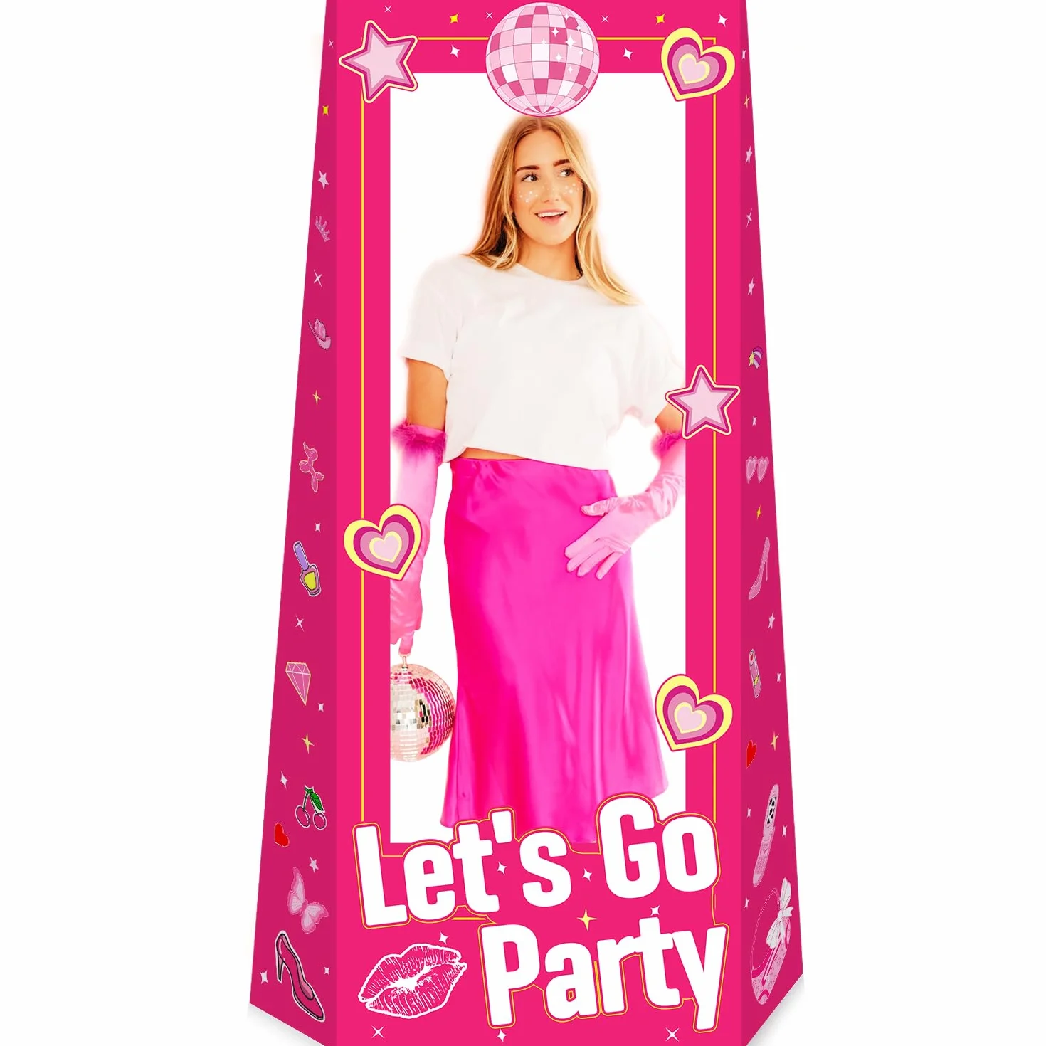 Poupée Princesse en Carton Rose Vif 1,5 m pour Décoration Fête Anniversaire