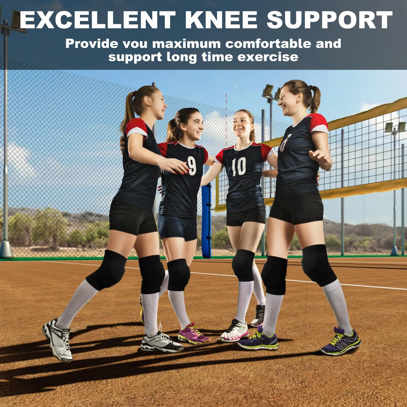 Genouillère Sport pour Enfants et Adultes,Paquet de 2 Genouillères de Danse,Genouillères de protection, épais éponge antidérapant,pour la Danse, Le Football, Le Jogging (S)