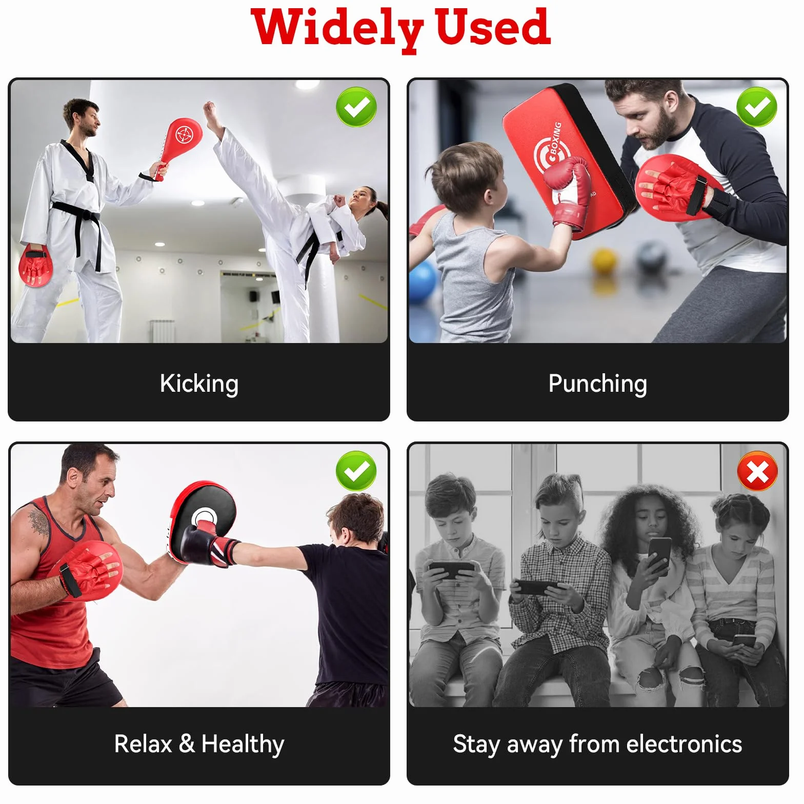 NZQXJXZ Ensemble de Kick Pads pour Enfants et Adolescents – Kick Pad Taekwondo, Patte d’ours Courbée & Double Paddle de Coup de Pied, Accessoire d’Arts Martiaux Sûr pour Boxe,Coups de Poing et de Pied