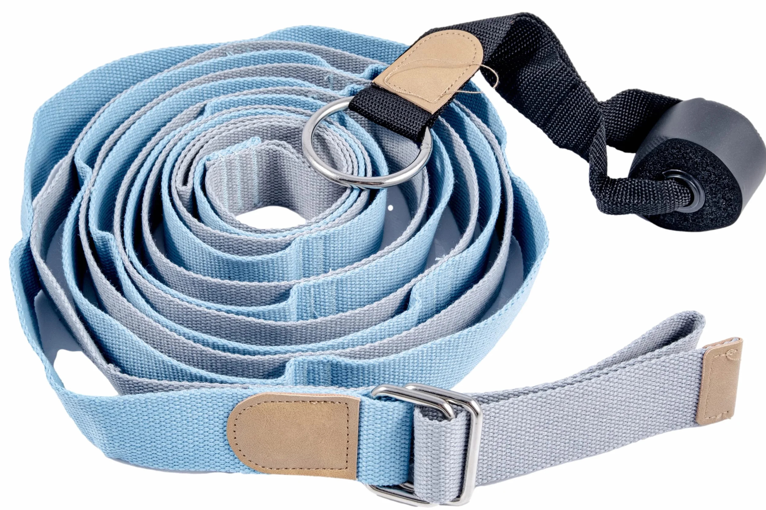 Sangle de Yoga 300 cm avec Crochet de Porte, Ceinture de Stretching pour Étirement des Jambes, Yoga, Ballet, Pilates et Arts Martiaux – Sangle d’Entraînement avec Boucles Ajustables