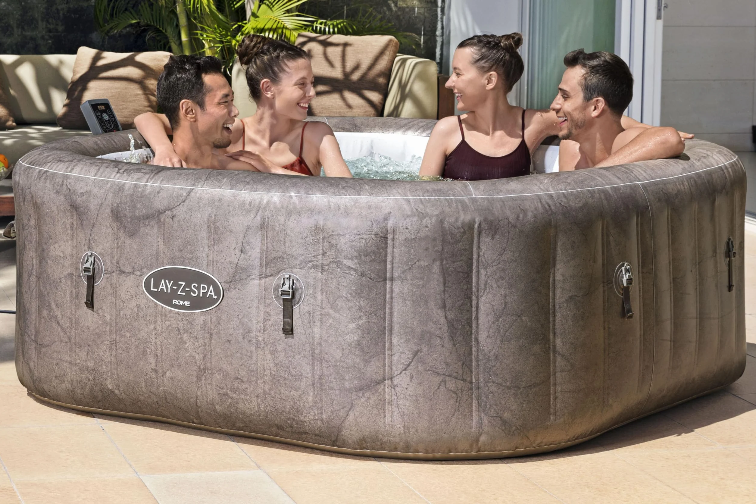 Bestway Rome MaxHold EnergySense UltraFit Smart AirJet 6 Carré en marbre Marron 71"x71"x28"