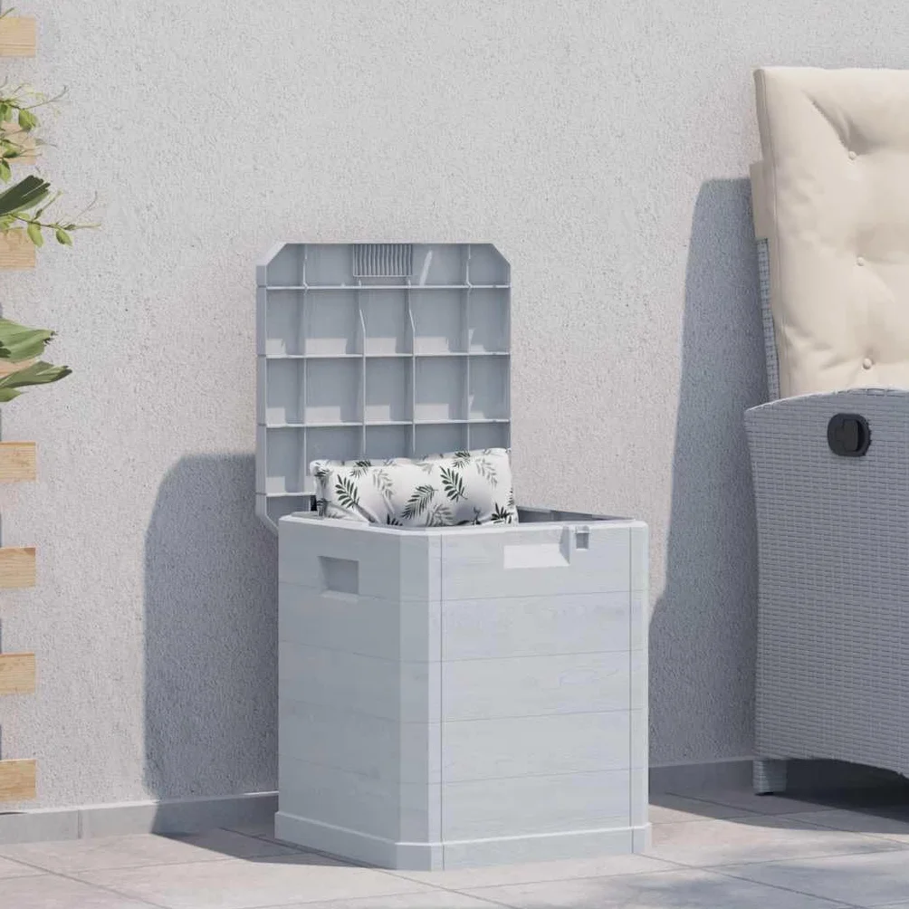 vidaXL Boîte de Rangement Jardin Coffre Stockage Extérieur Gris Clair