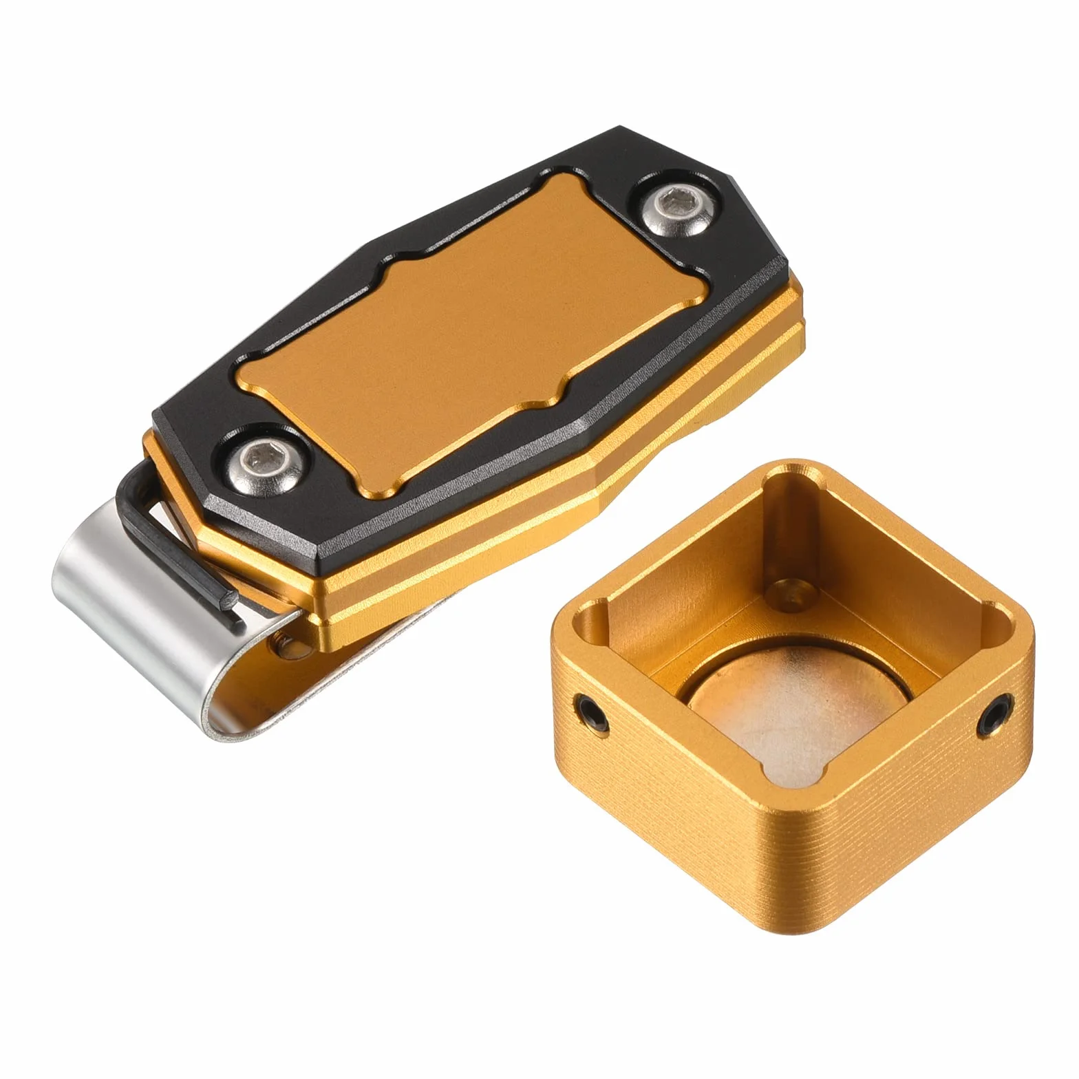 PATIKIL Porte-Craie magnétique en Alliage d'aluminium pour Queue de Billard avec Clip Ceinture pour Accessoires de Sport Snooker