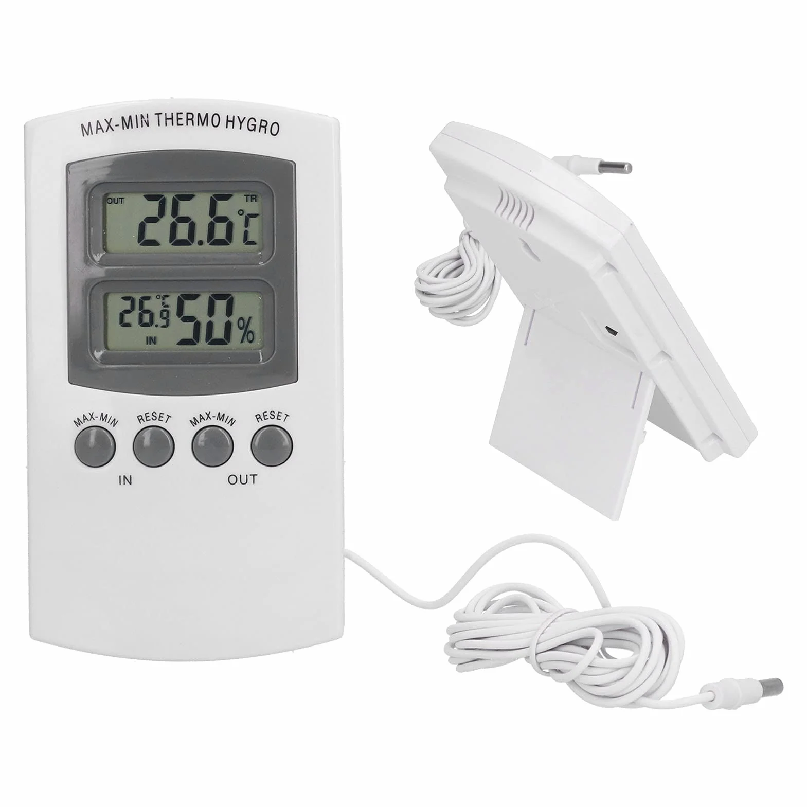 Hygromètre Thermomètre d'Intérieur LCD avec Jauge d'Humidité pour Maison Bureau