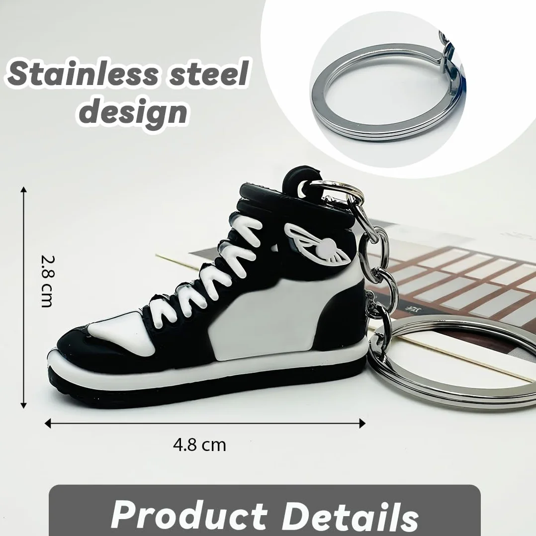 6 Pièces Porte Clés Sneaker, Mini Porte Clés de Chaussures Sport, Amateurs de Basketball Cadeaux