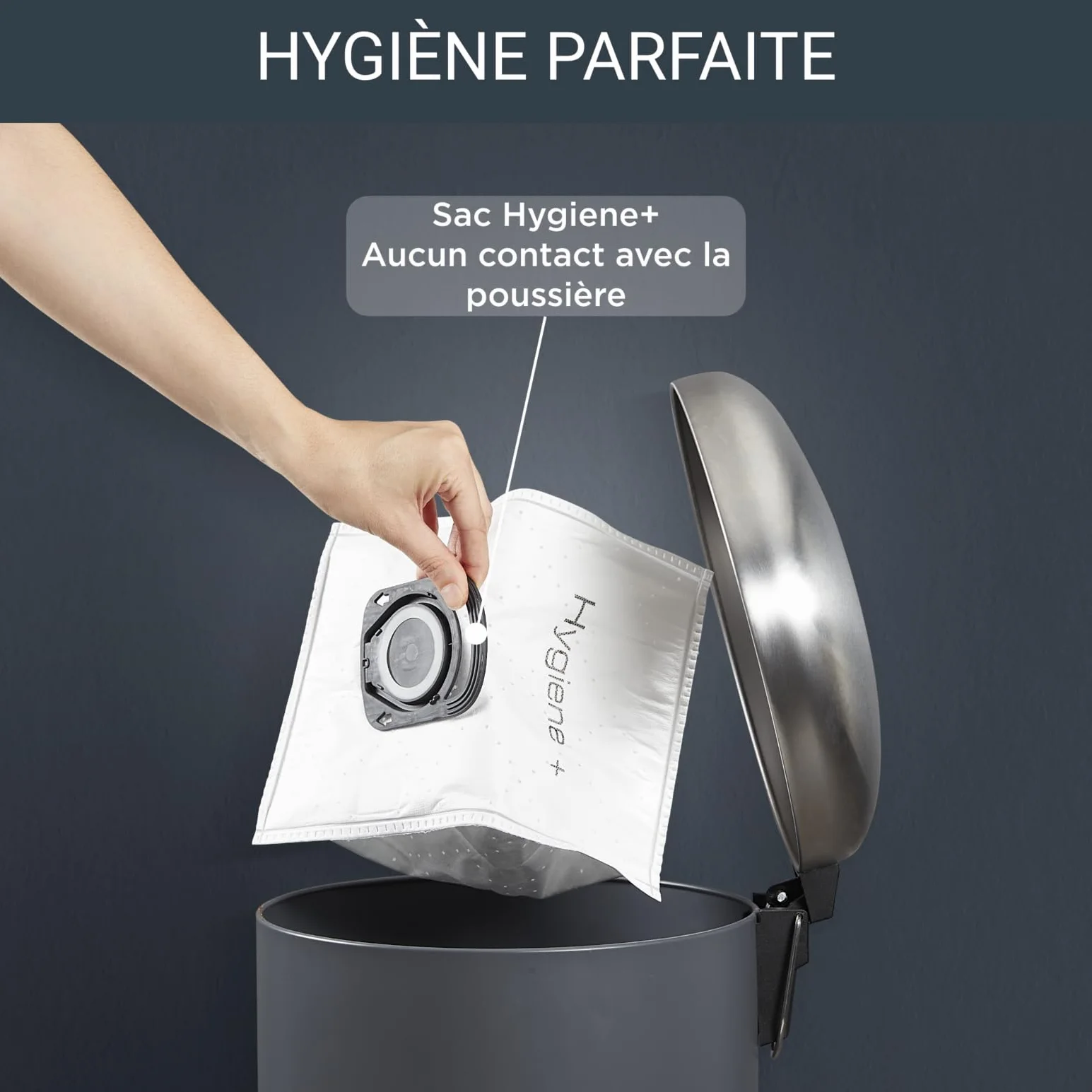 Rowenta Hygiène+ Lot de 4 Sacs Compatibles Aspirateurs Compact Power Power XXL Silence Force X-Trem Power ZR200520 Blanc