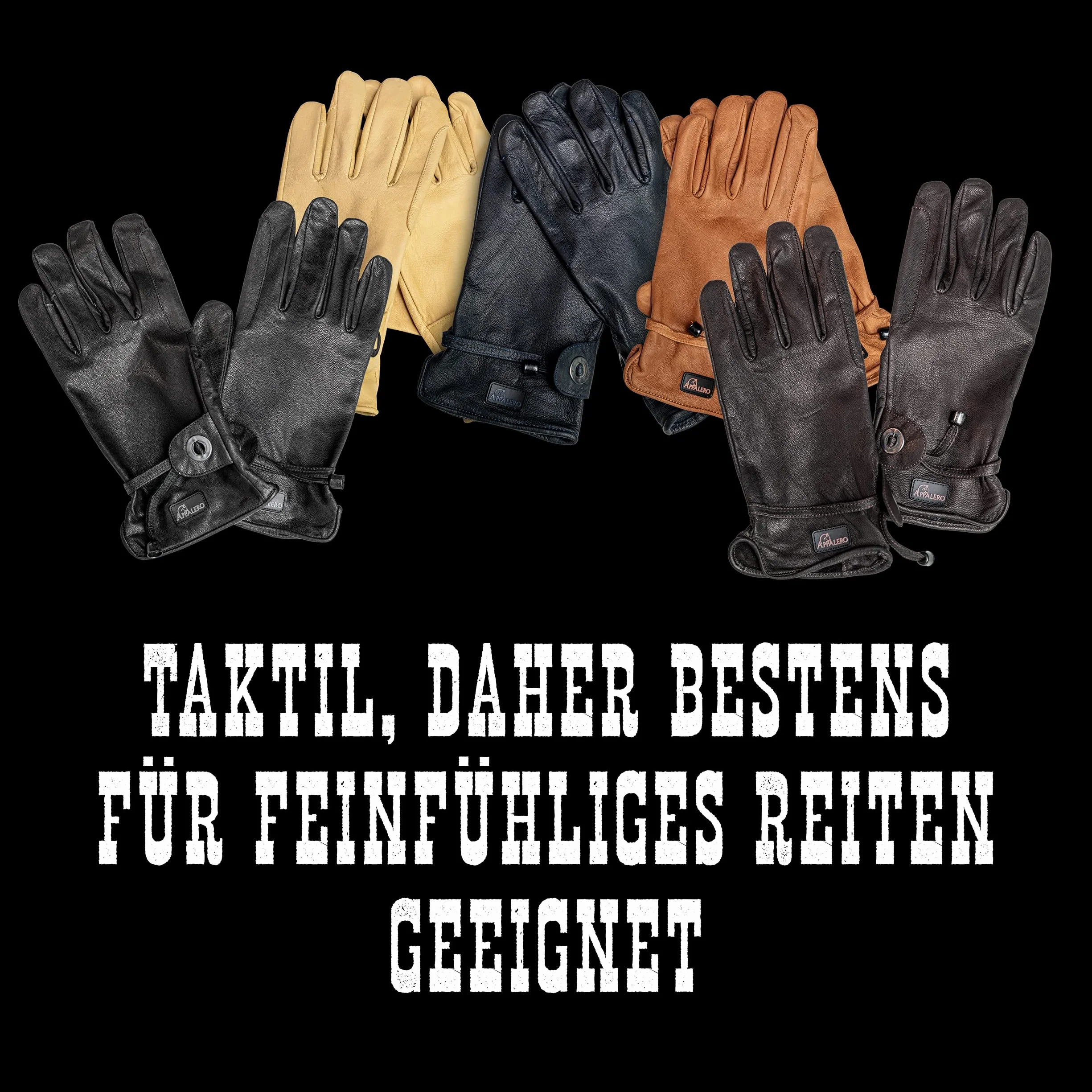 Gants d'équitation western - cuir de chèvre - 5 coloris