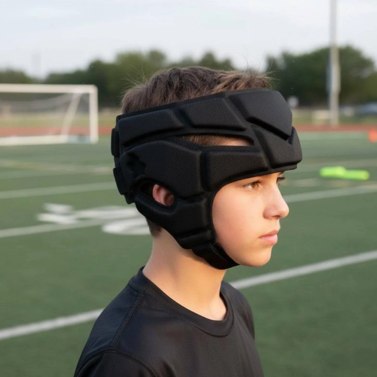 predolo Casque de Rugby de Gardien Enfant, Protège-Tête Anti-Collision Respirant, Casque Souple de Sport Léger Bandeau Rembourré de Gardien de pour Football Jeunes