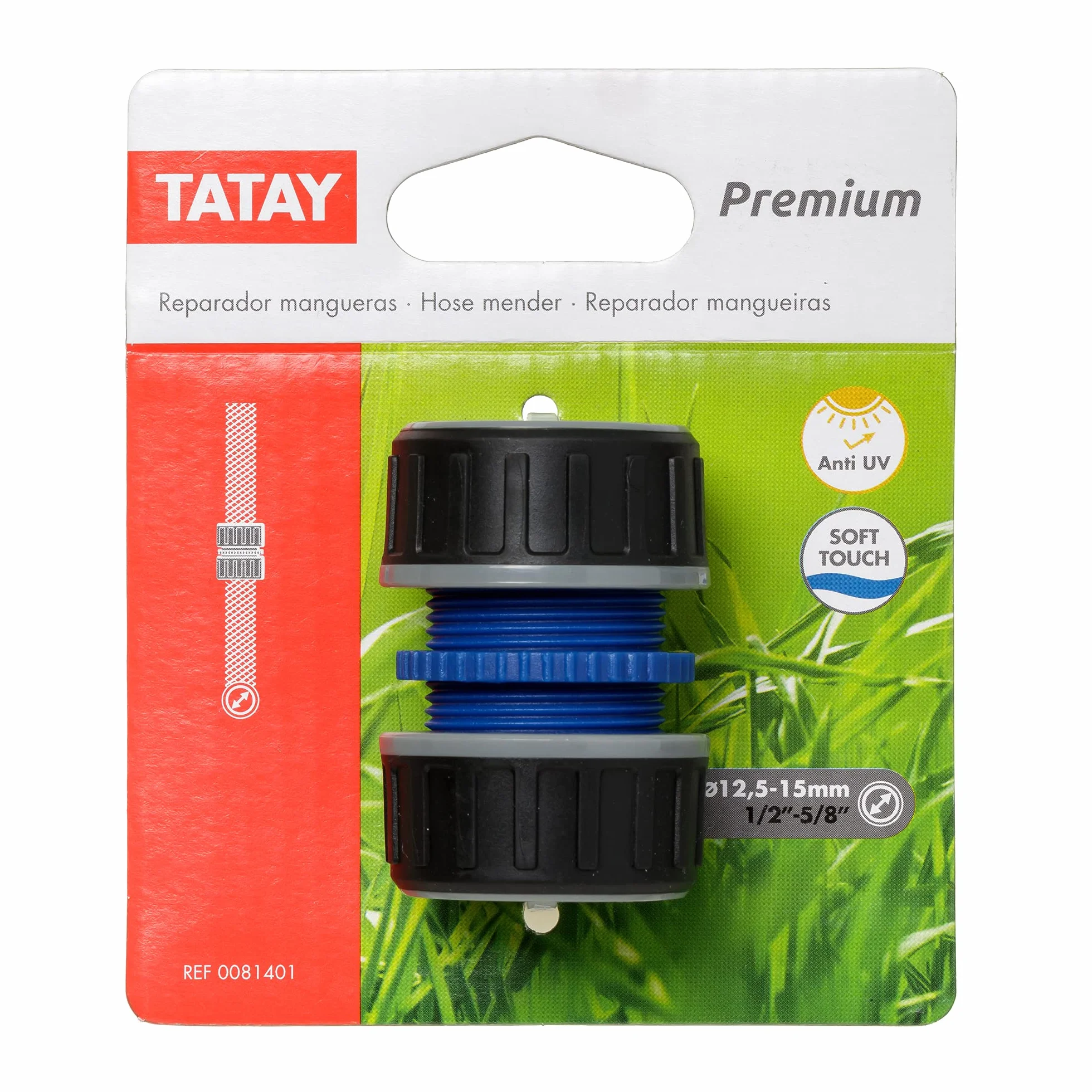 TATAY Réparation de tuyau 1/2" 5/8" Protection solaire Gris Noir