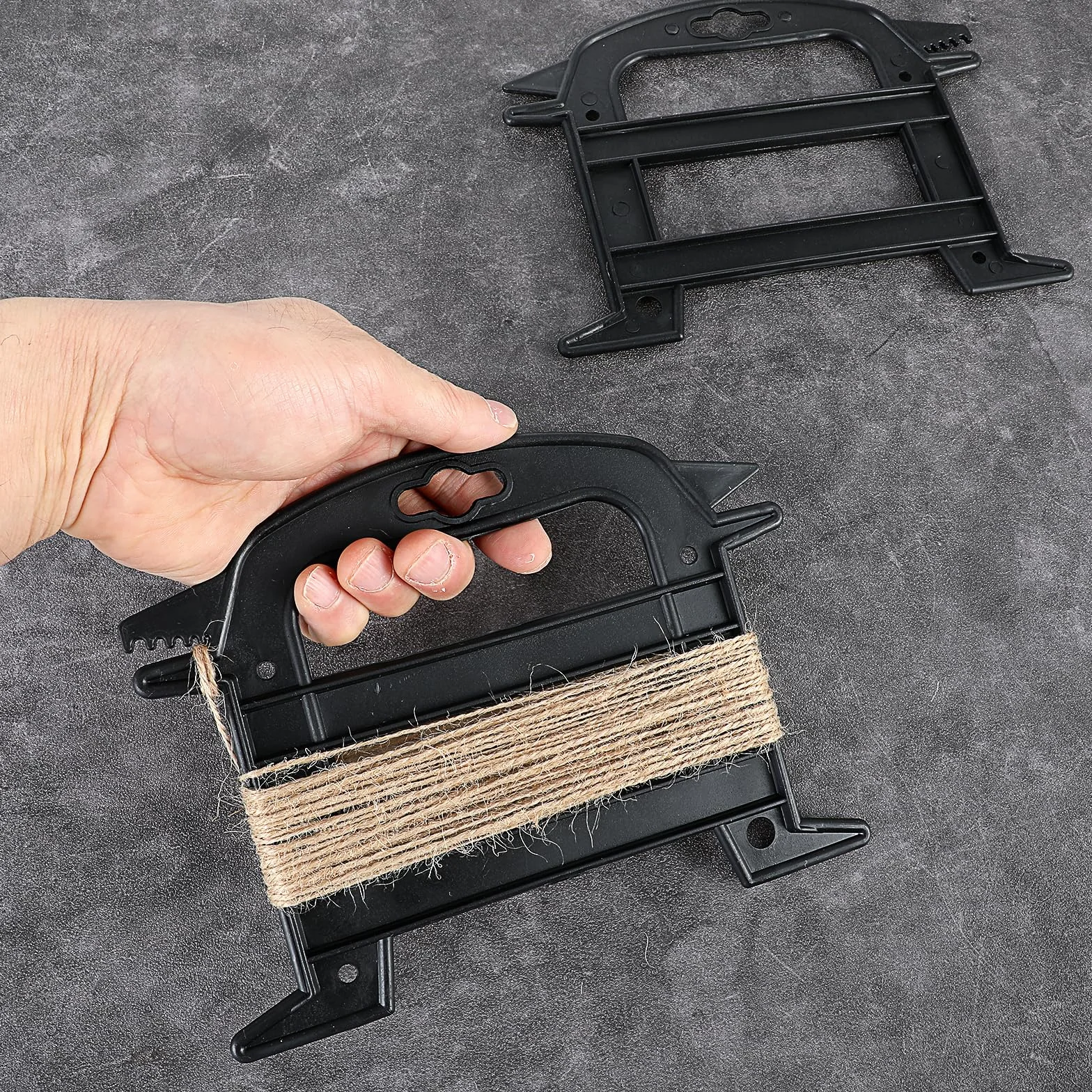 Lot de 2 enrouleur de corde en plastique noir - Pour corde de parachute
