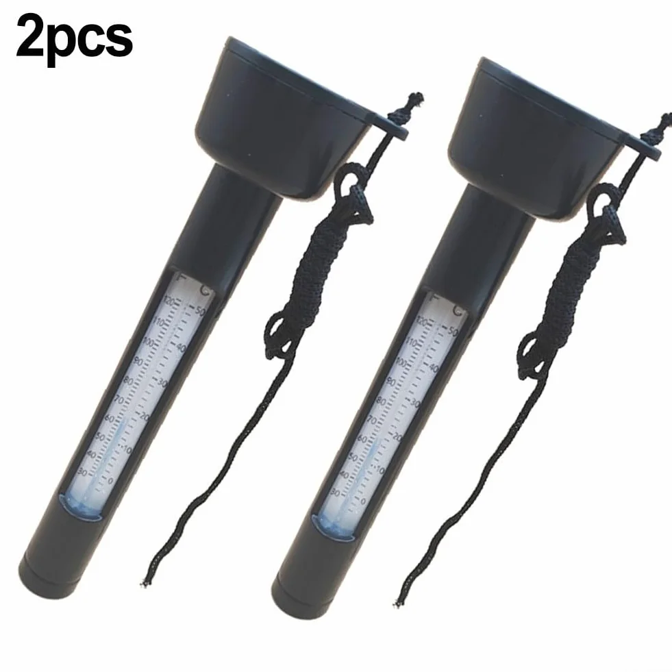 Thermomètres flottants pour piscine, spa, aquarium, lot de 2, noir, ABS