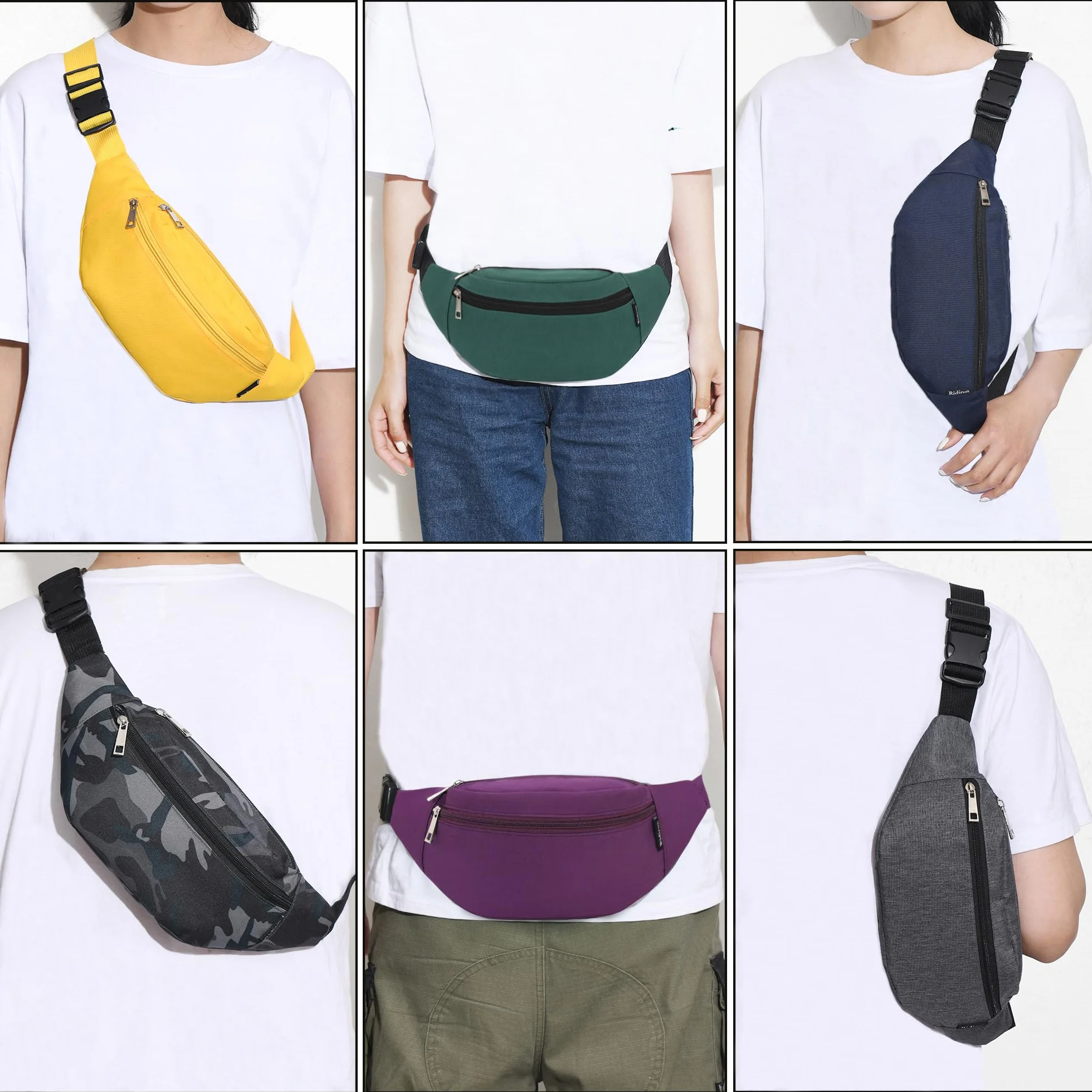 Sacs Banane Ville De Sécurité pour Voyage Randonnée Homme Femme, ACS de Sport Vélo à Dos Waist Fanny Pack Running Outdoor Sport de Randonnée (Vert)