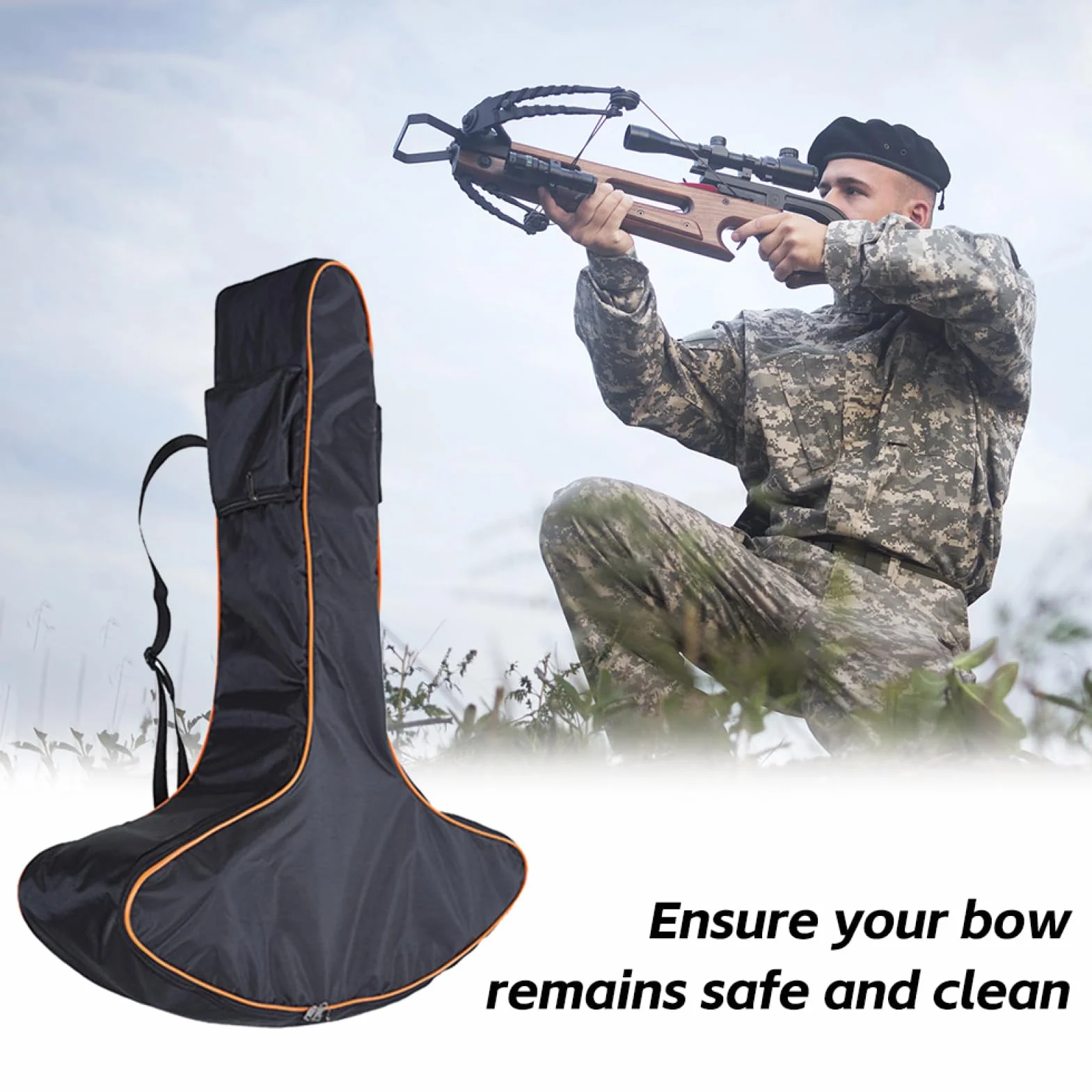 Sac à arbalète en toile en forme de T avec sangles de sac à dos pour la chasse