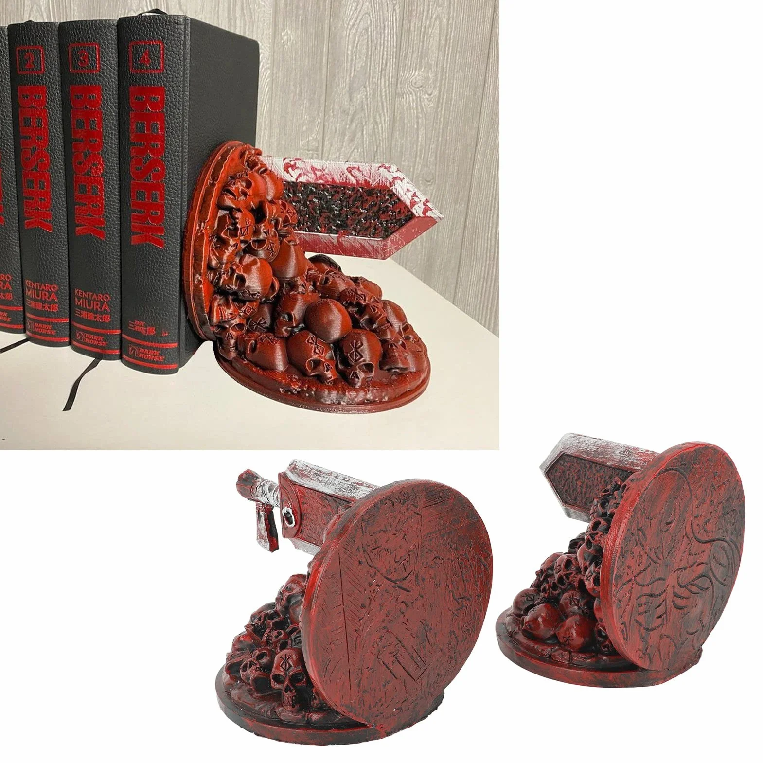 Serre-livres Berserk Vintage Résine Anime Furious Dragon Slayer Ornement Bureau