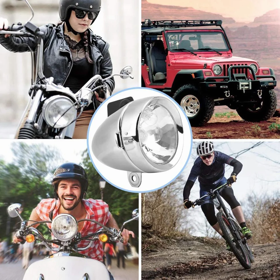 EBTOOLS Phare de Vélo et Ensemble de Feu Arrière 12V 6W Générateur de Friction Kit de Feu Arrière de Phare de Dynamo pour Vélo Motorisé Vélo électrique