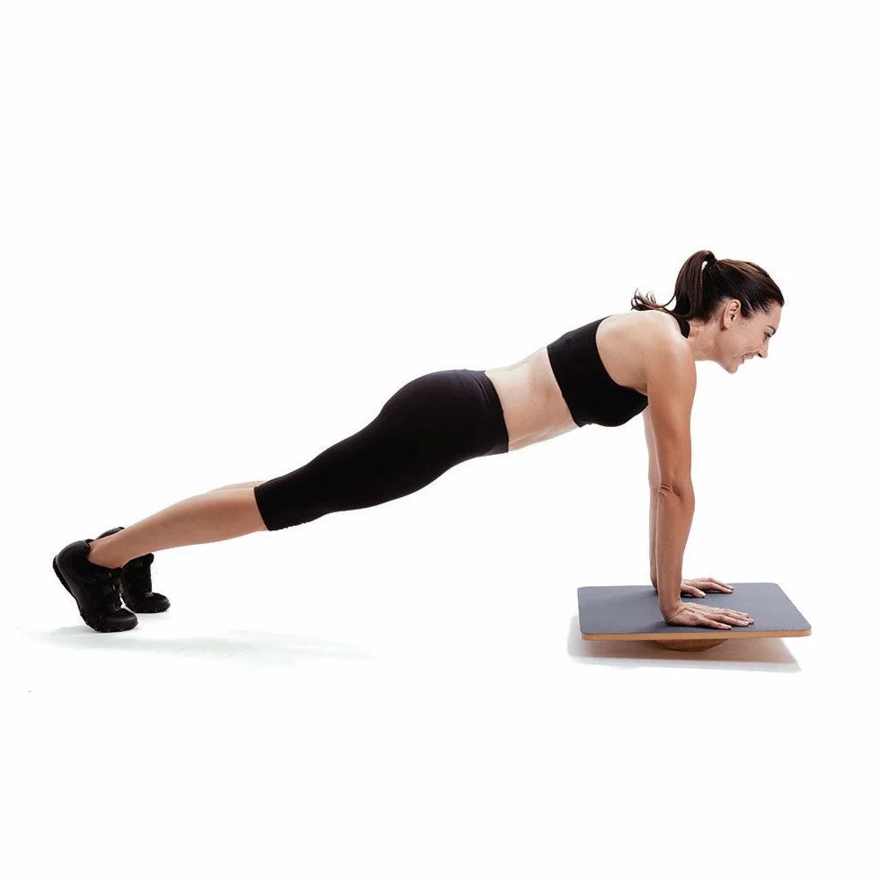 66fit Planche d'équilibre à bascule en bois - Surface en PVC - 50 cm