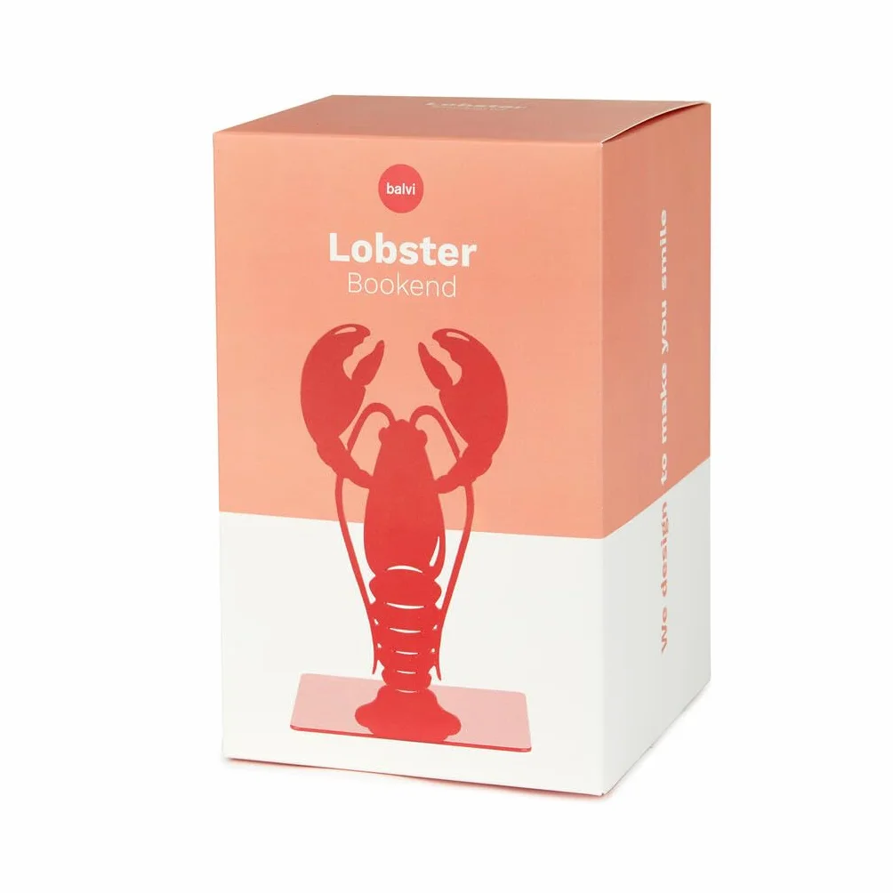 Balvi Serre-Livres Lobster Rouge Design Original Métal en Forme de Homard