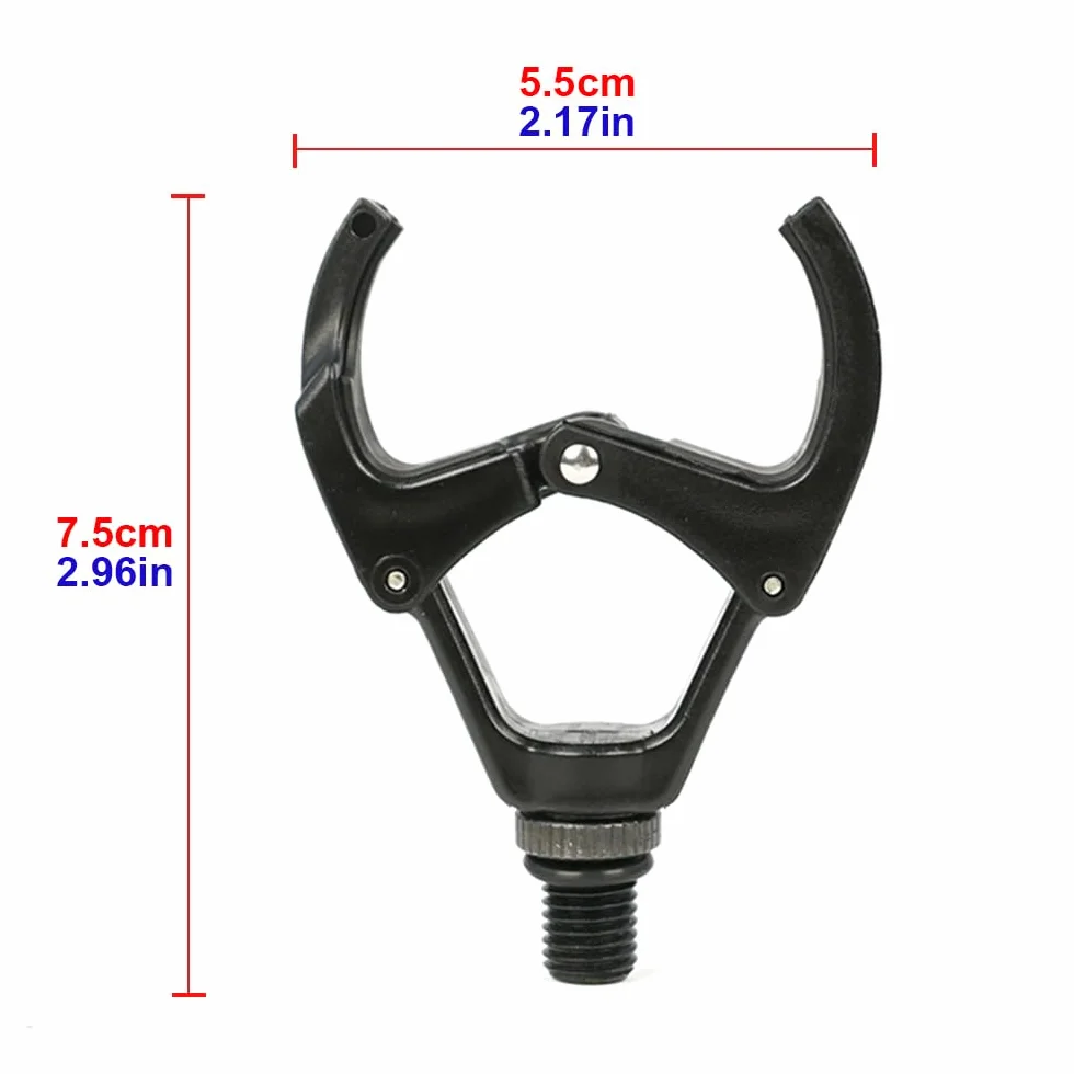 Hirisi Tackle Lot de 4 têtes de support de canne à pêche à la carpe Noir