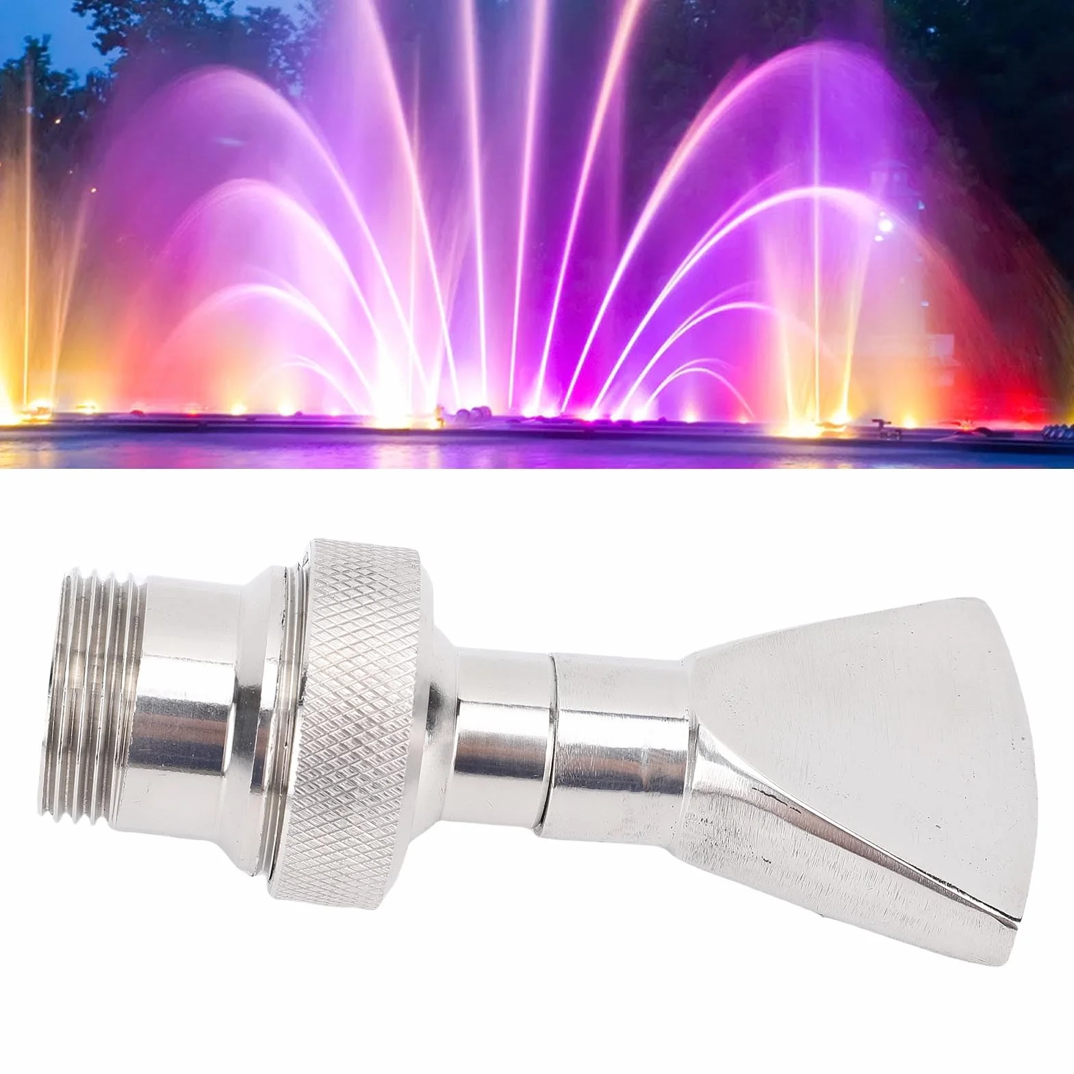 Buse de Fontaine en Acier Inoxydable, Filetage 3/4" et 1/2", Bec de Canard Plat, Universelle pour Jardin