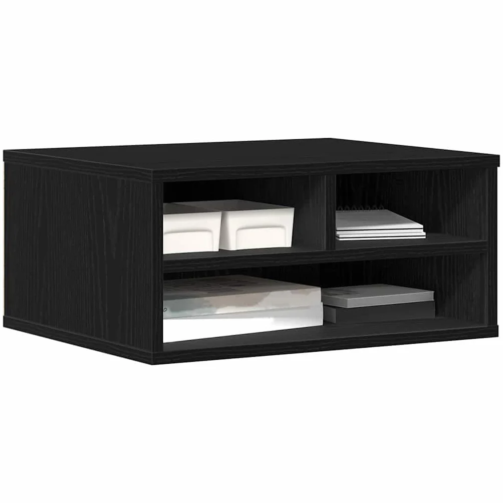 vidaXL Support d'imprimante avec stockage Chêne noir 49 x 40 x 22,5 cm