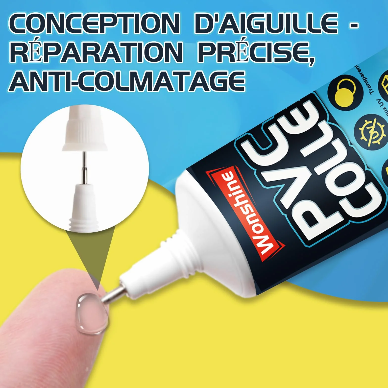Kit de Réparation Piscine, Rustine Transparente, Colle PVC 60 ML