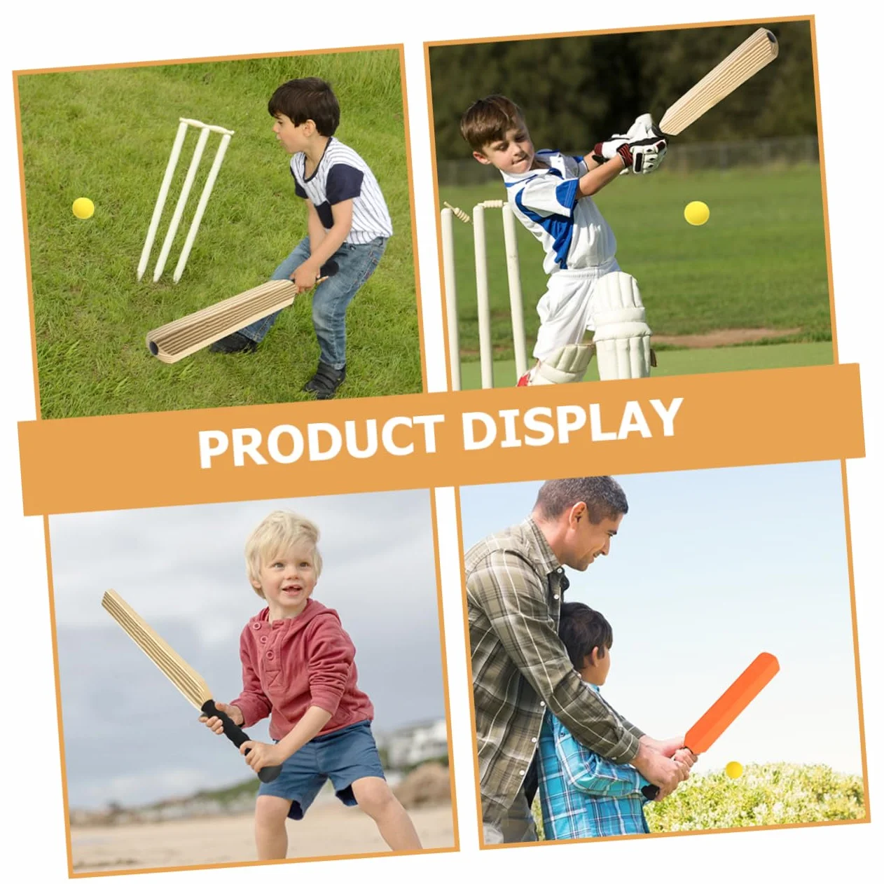 Toyvian Batte de Baseball en Plastique EVA 4Pcs Équipement d'Entraînement Sport Familial