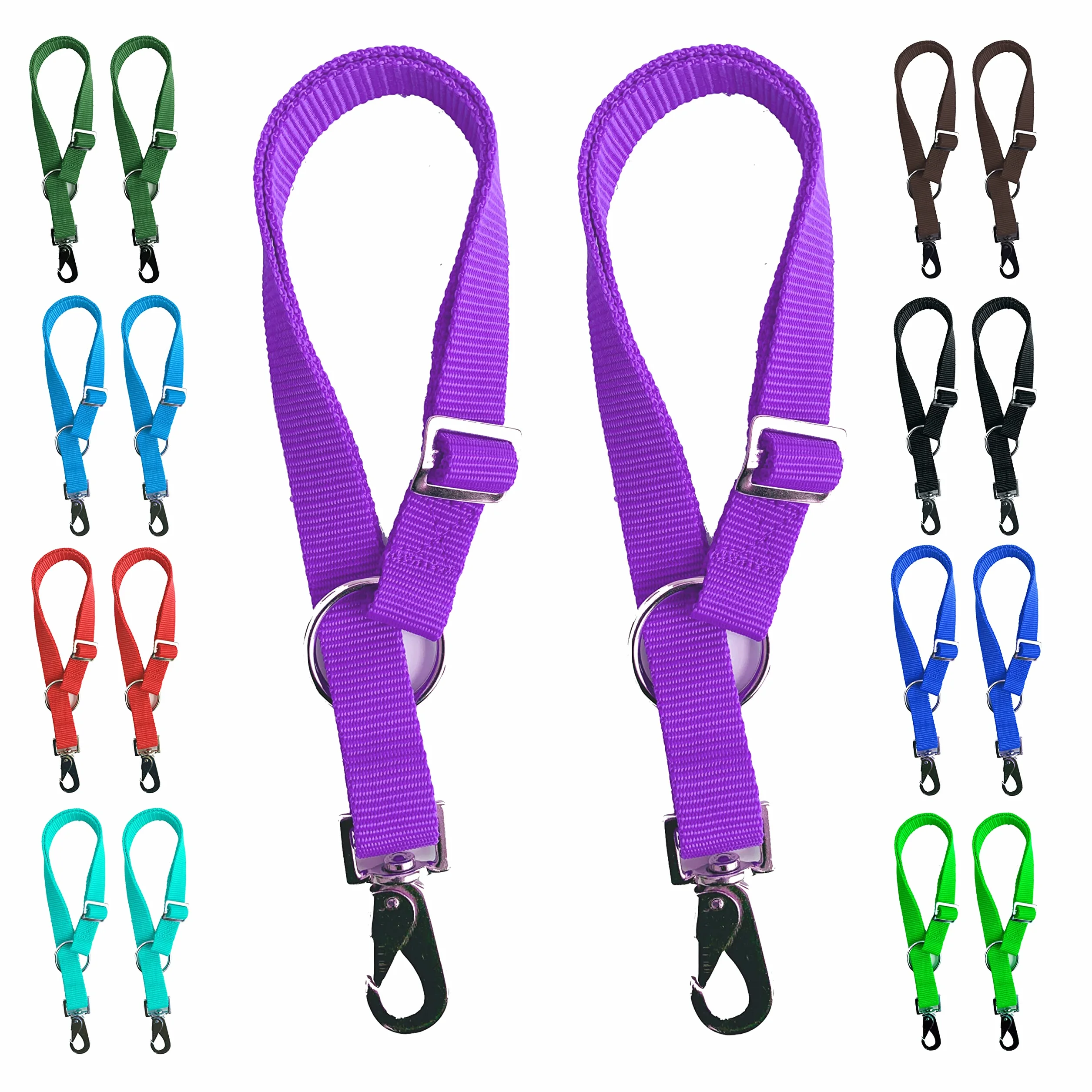 Majestic Ally Lot de 2 cintres pour Seau à Eau pour Cheval – Longueur réglable de 45,7 cm à 76,2 cm – Design Pratique et Facile pour Une Utilisation en intérieur ou en extérieur (Violet)