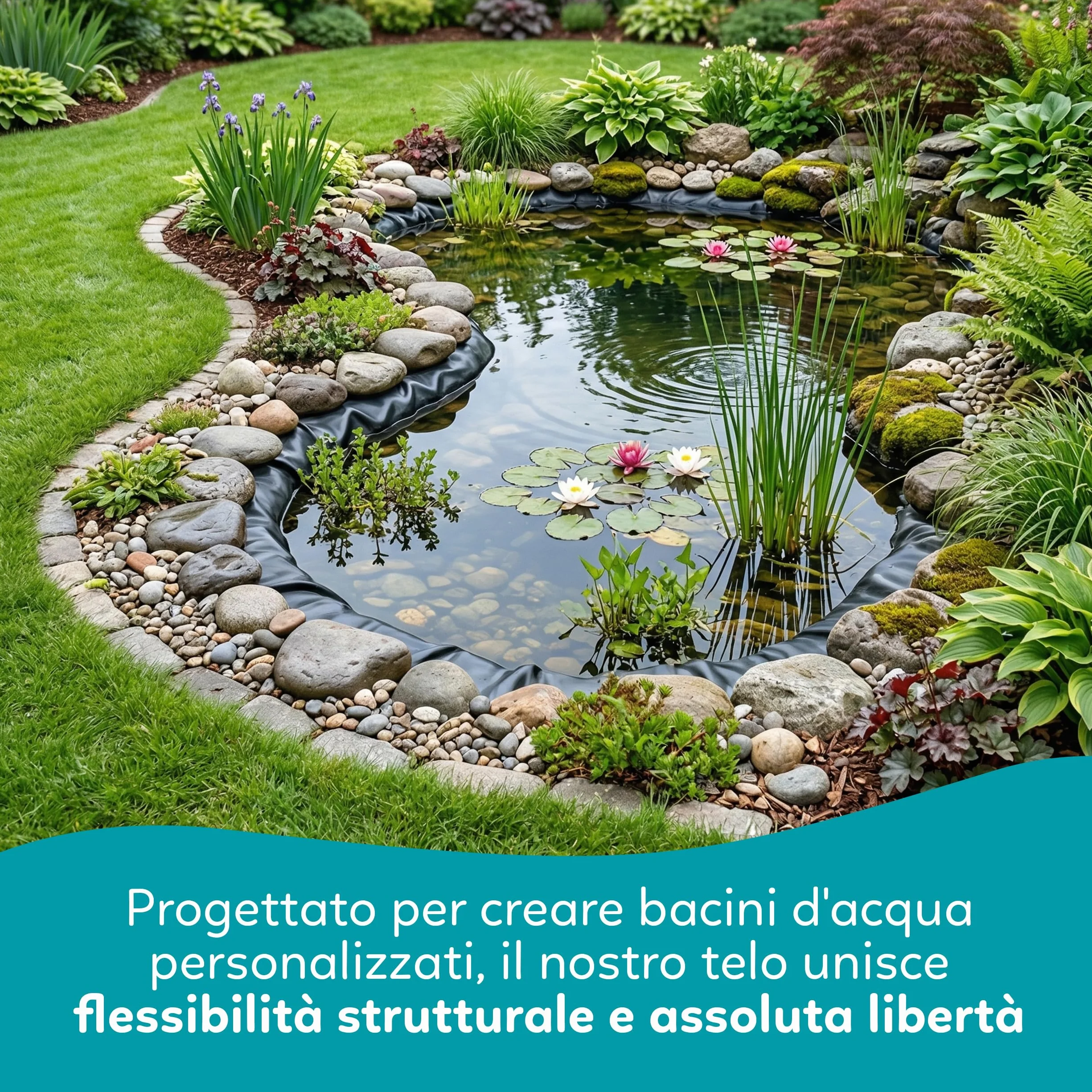Bâche PVC renforcé pour bassin étang jardin 2x3 m 0,5mm