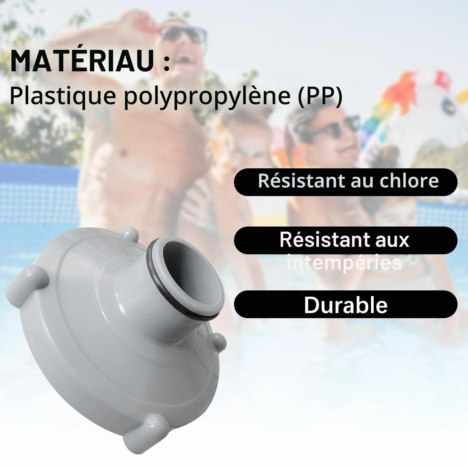 Lot de 2 adaptateurs pour tuyau d'aspiration de piscine 80 mm à 32 mm