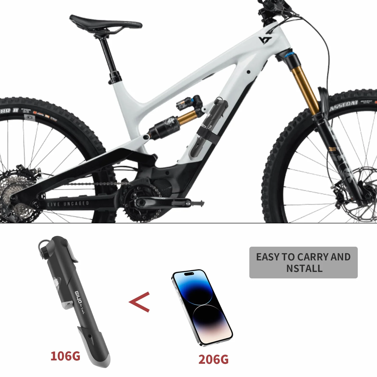 Pompe a Velo, Mini Pompe Ballon Haute Pression Main 100 PSI avec Support pour Vélo, Compatible avec Les Valves pour Vélo de Route, VTT, Ville et Électriques Portable Compacte Accessoire