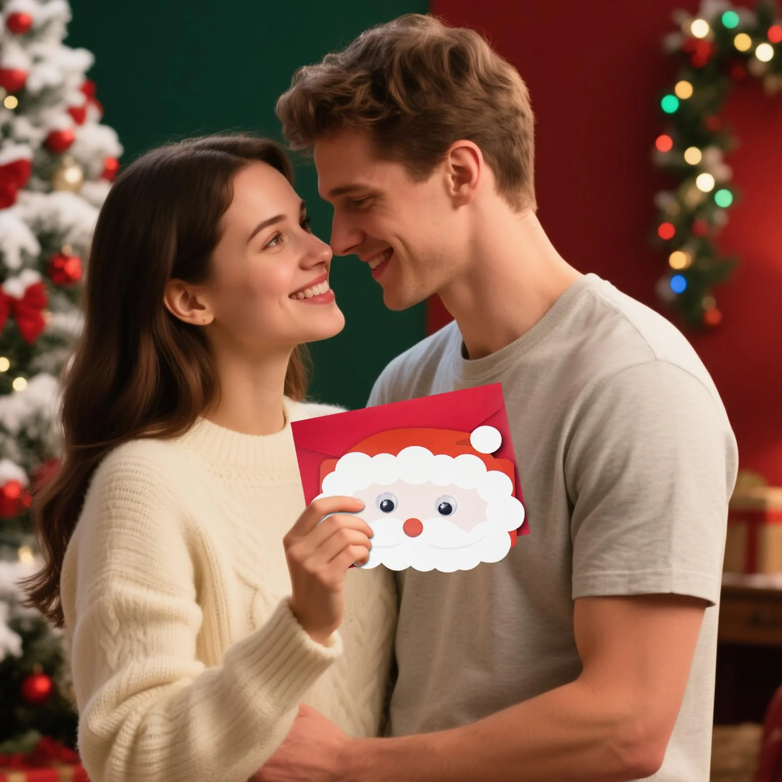 Porte-monnaie carte cadeau Noël 6 emplacements cartes cadeaux Père Noël