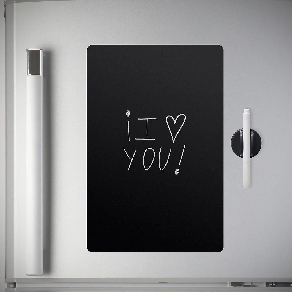 Balvi Tableau Frigo Magnétique 42 x 30 cm Noir avec Stylo et Gomme