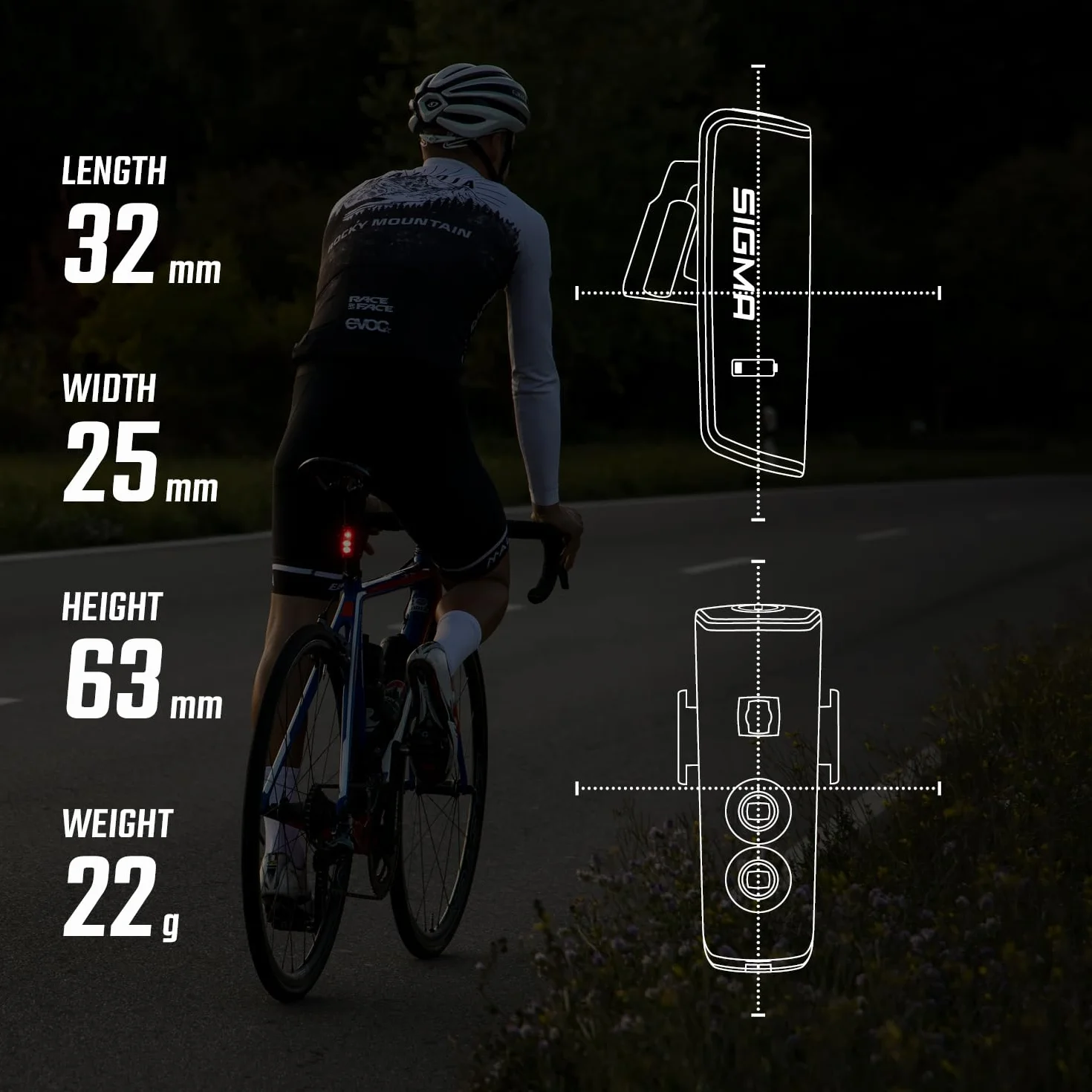SIGMA Kit d'éclairage vélo Aura 100/Blaze Link (Support à vis) | Fonction de couplage innovante Eclairage vélo à LED 100 lux à l'avant | Feu arrière avec Fonction feu Stop