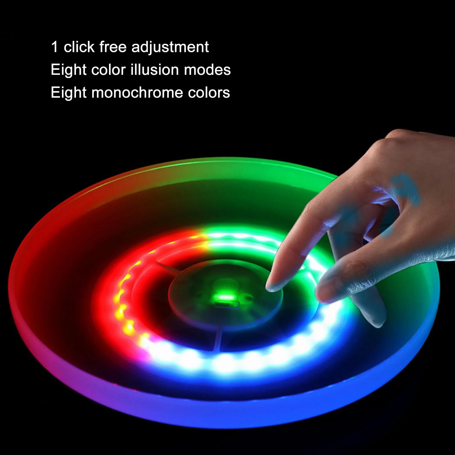 Yunir Disque Volant LED, 8 Modes de Lumière éblouissante RVB, Disque Volant étanche et Rechargeable, Cadeaux D'extérieur pour Hommes, Garçons, Adolescents et Enfants